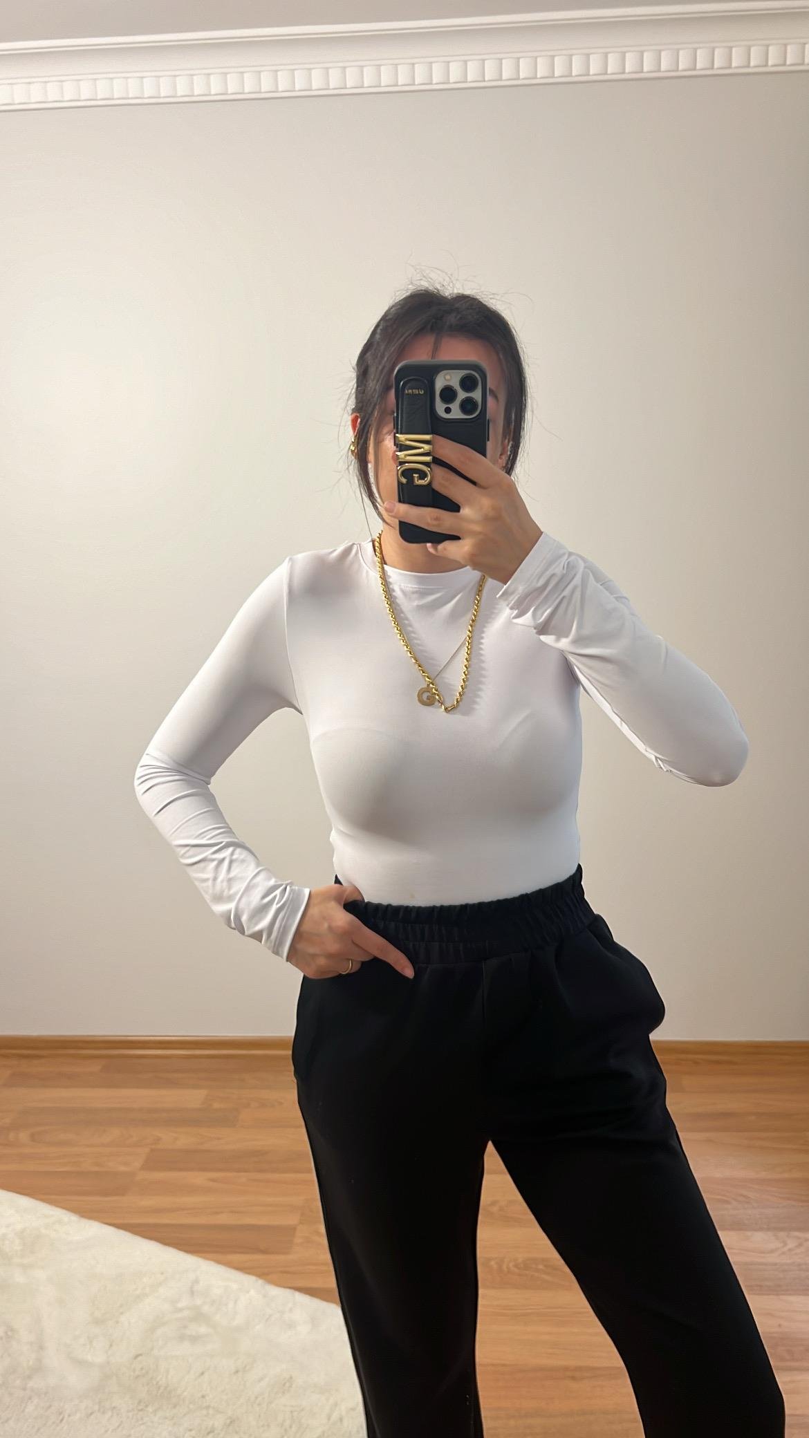 SKINS BEYAZ STREÇ BASIC TİŞÖRT