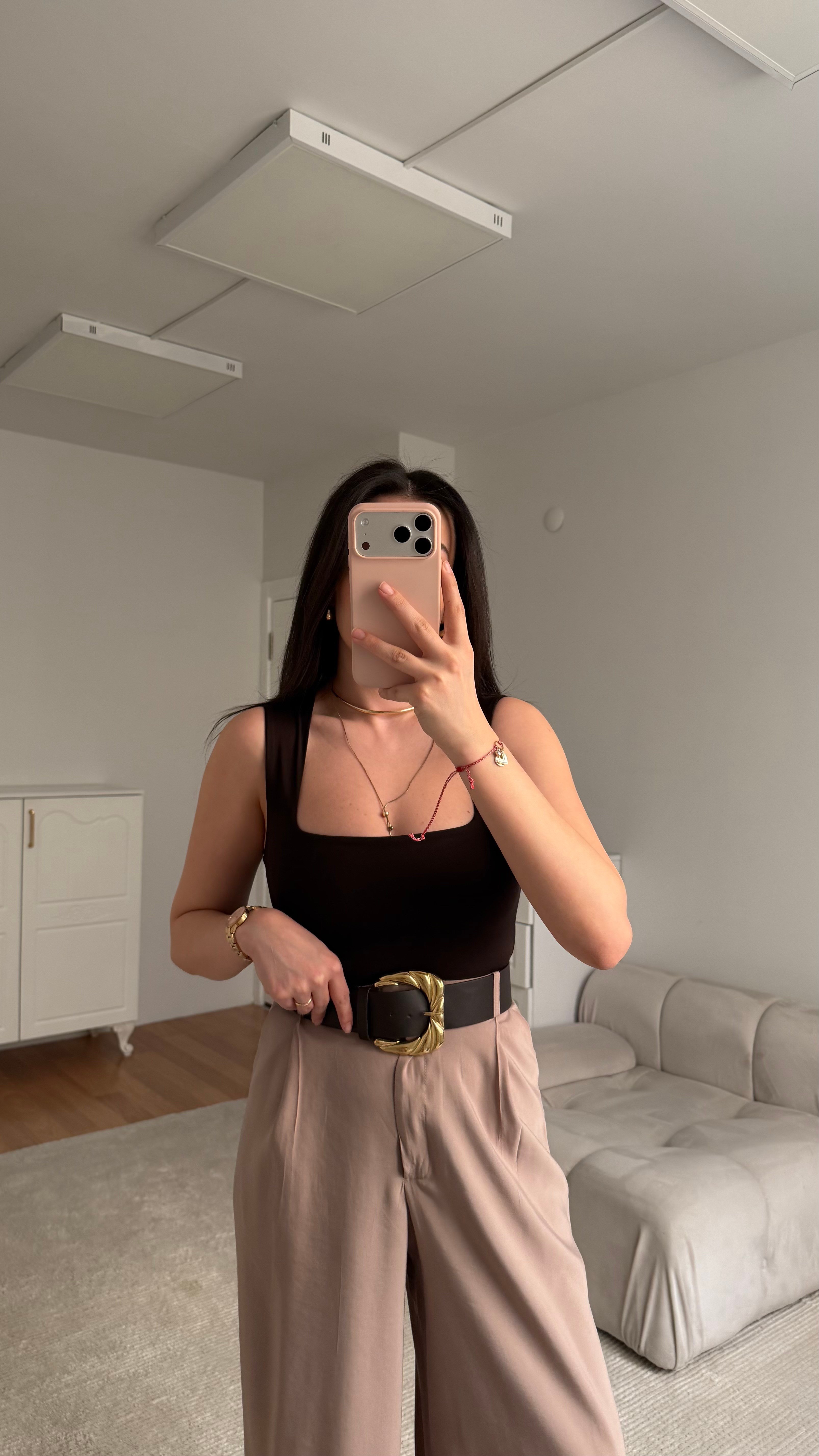 Star Acı Kahve Kare Yaka Bodysuit