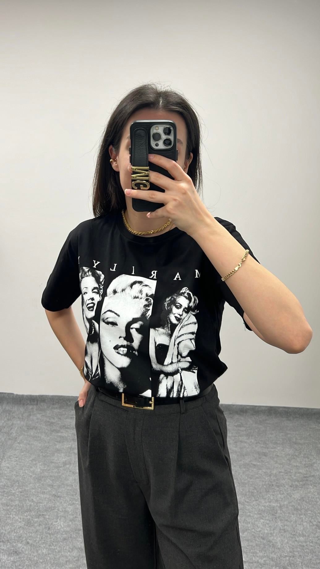 STAR BASKILI BASIC SİYAH TİŞÖRT