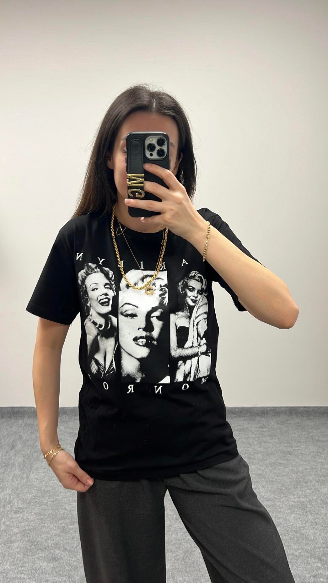 STAR BASKILI BASIC SİYAH TİŞÖRT