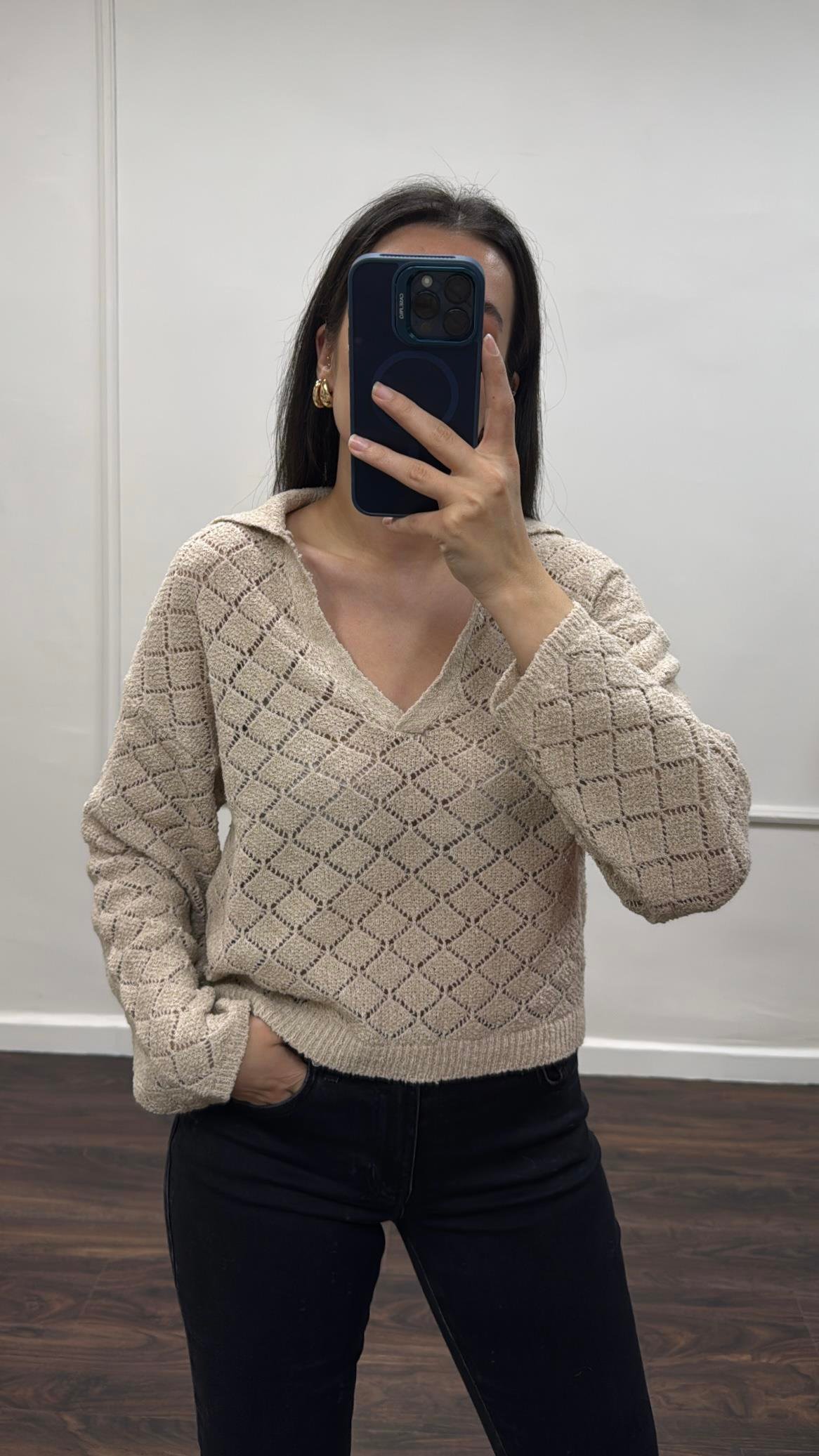 Star Bej Ajurlu Triko