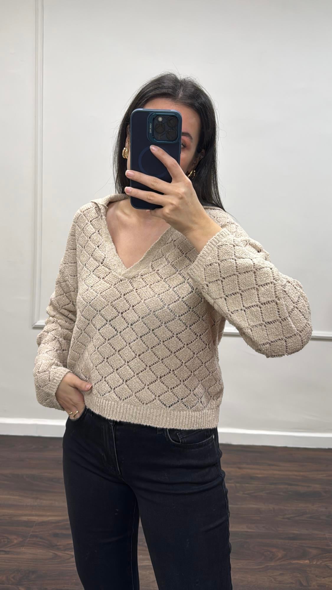 Star Bej Ajurlu Triko