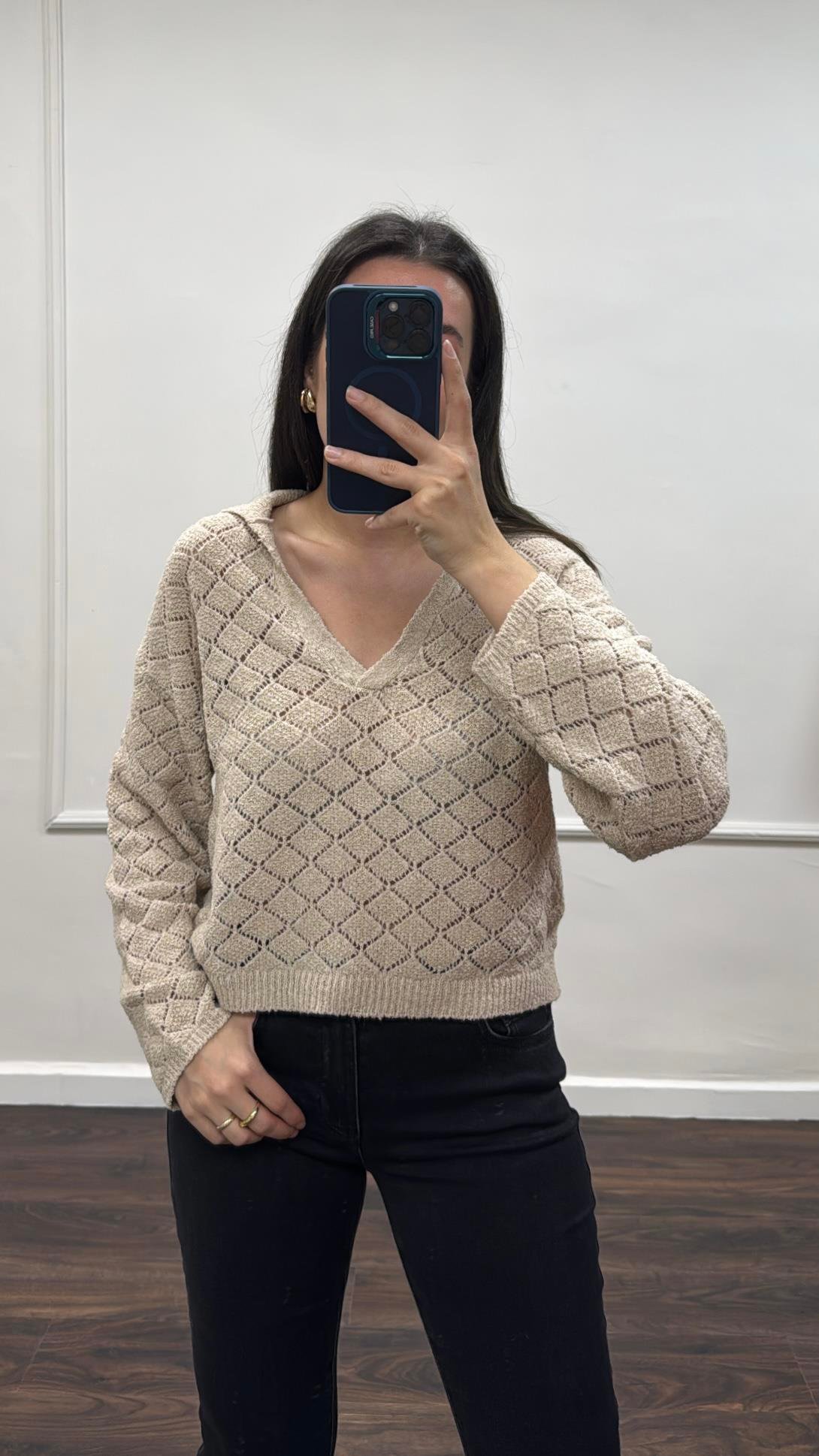 Star Bej Ajurlu Triko