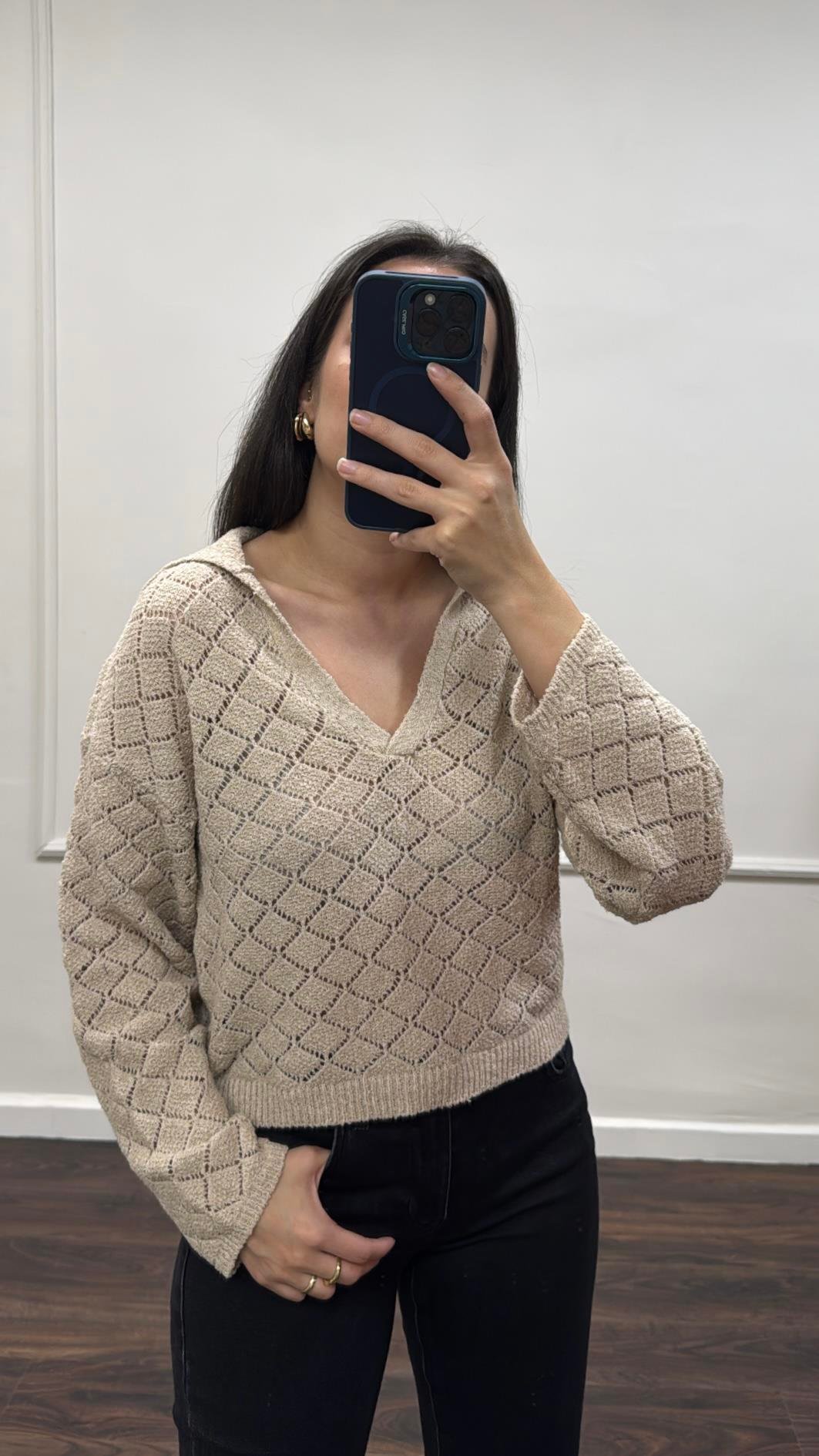 Star Bej Ajurlu Triko