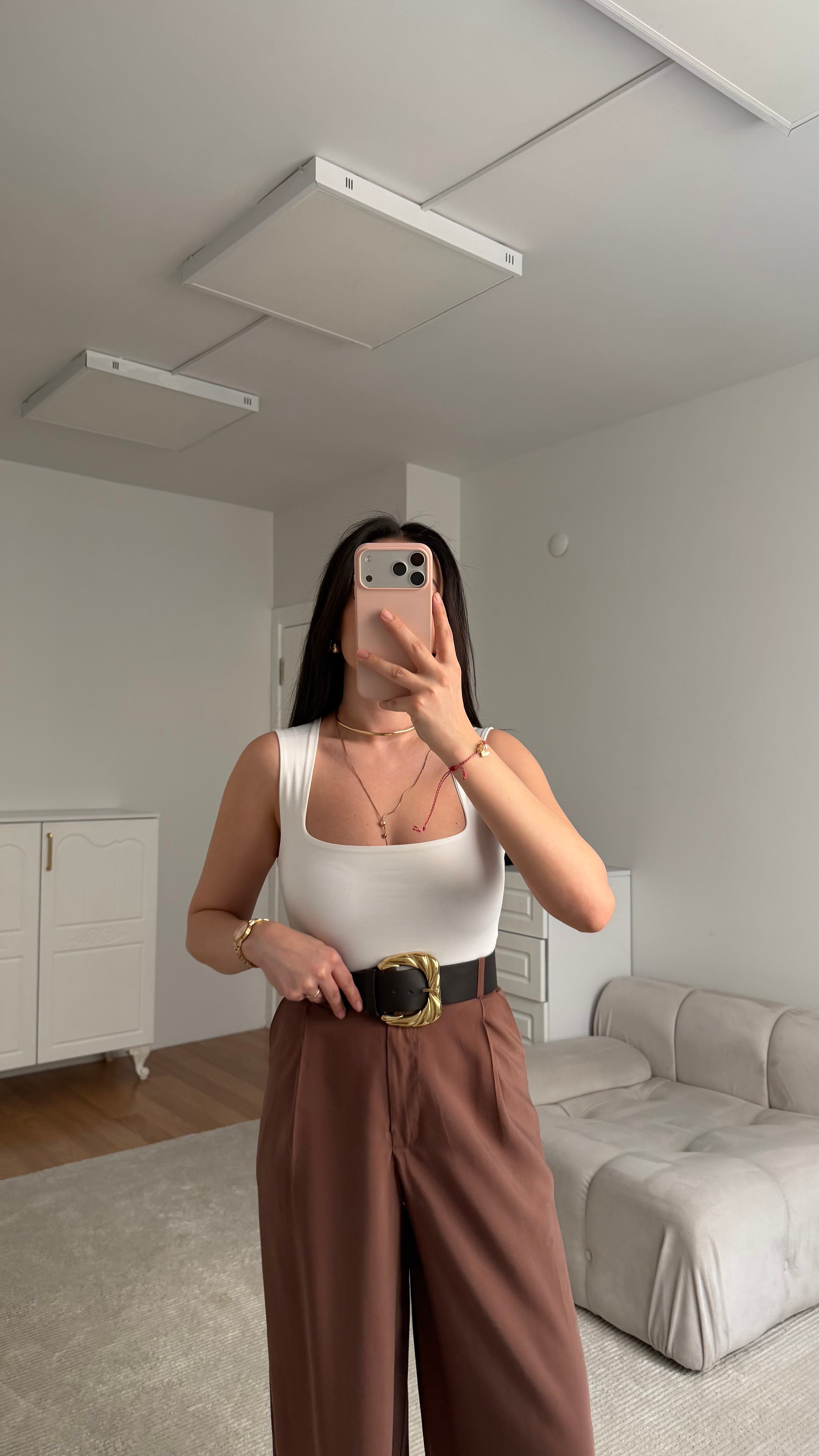 Star Beyaz Kare Yaka Bodysuit