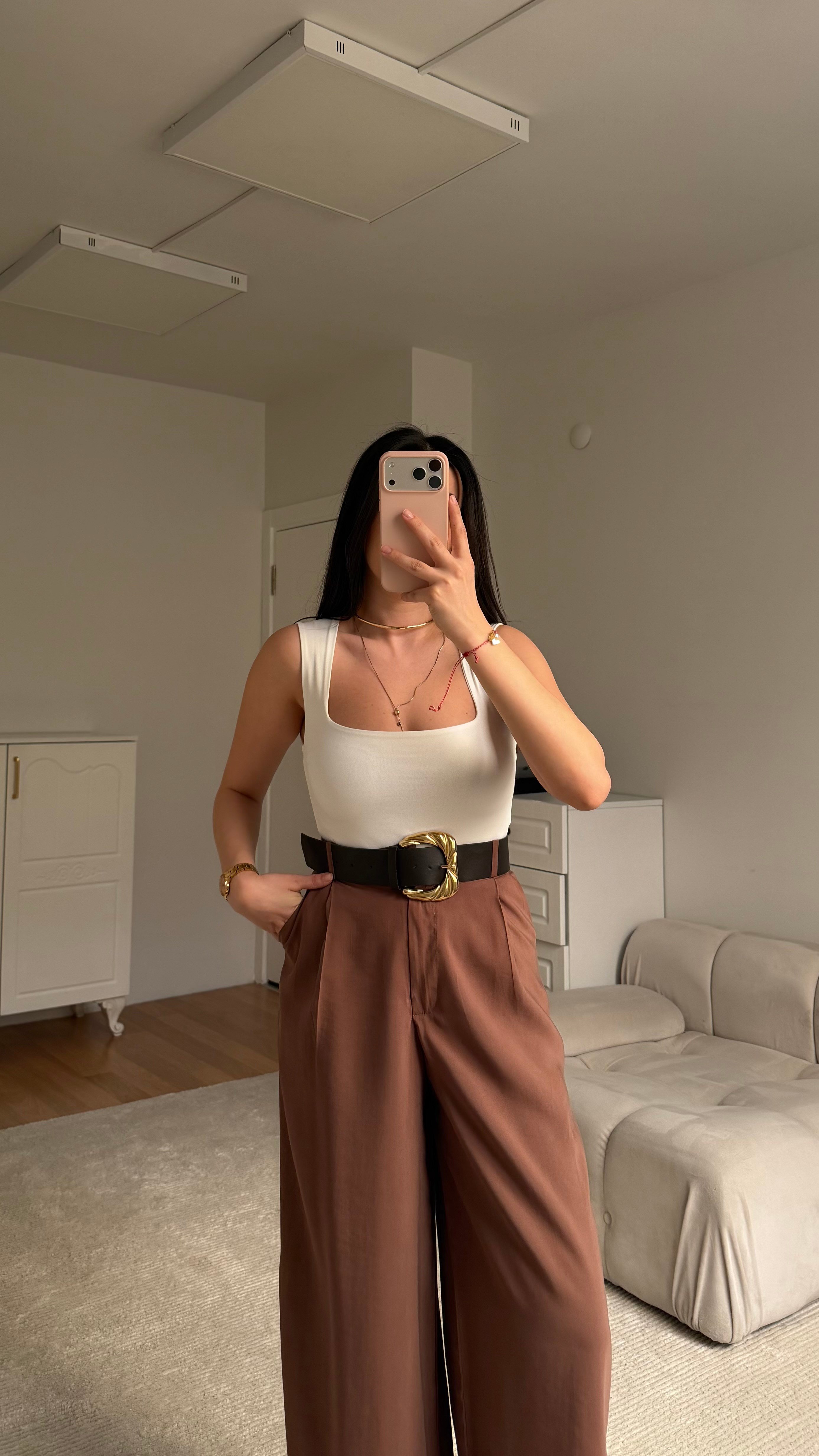 Star Beyaz Kare Yaka Bodysuit