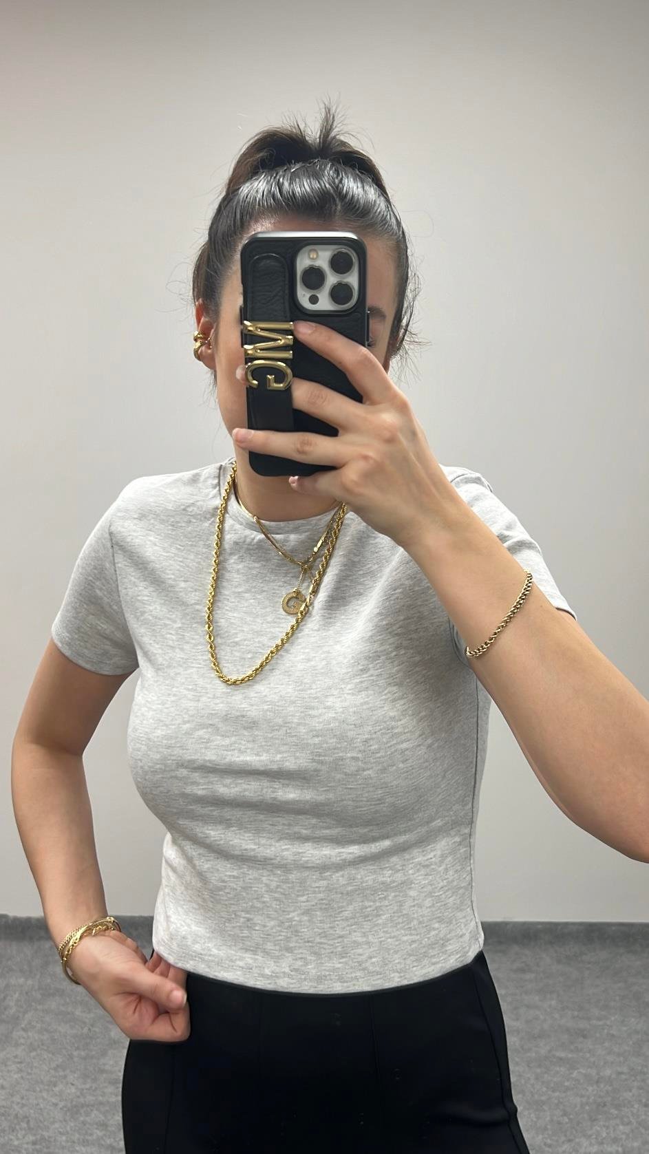 STAR GRİ KISA KOLLU BASIC 