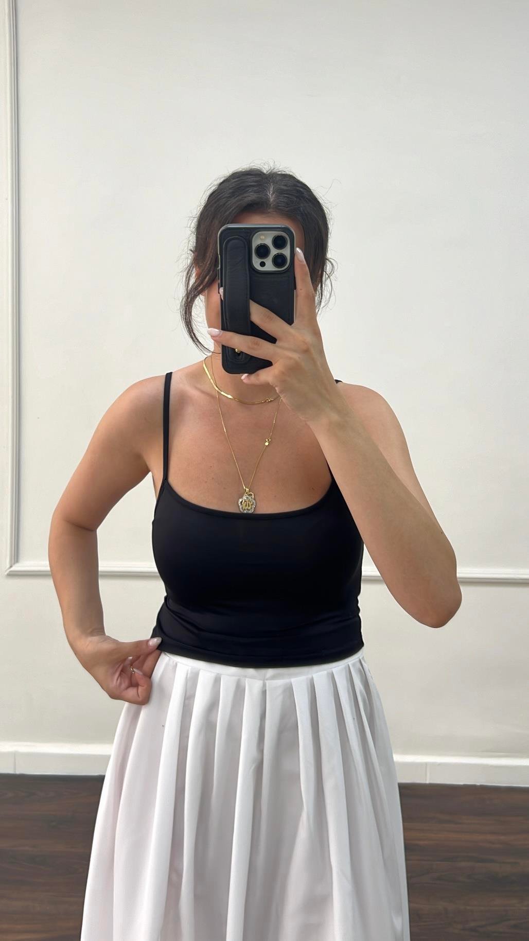 Star Siyah İp Askı Top