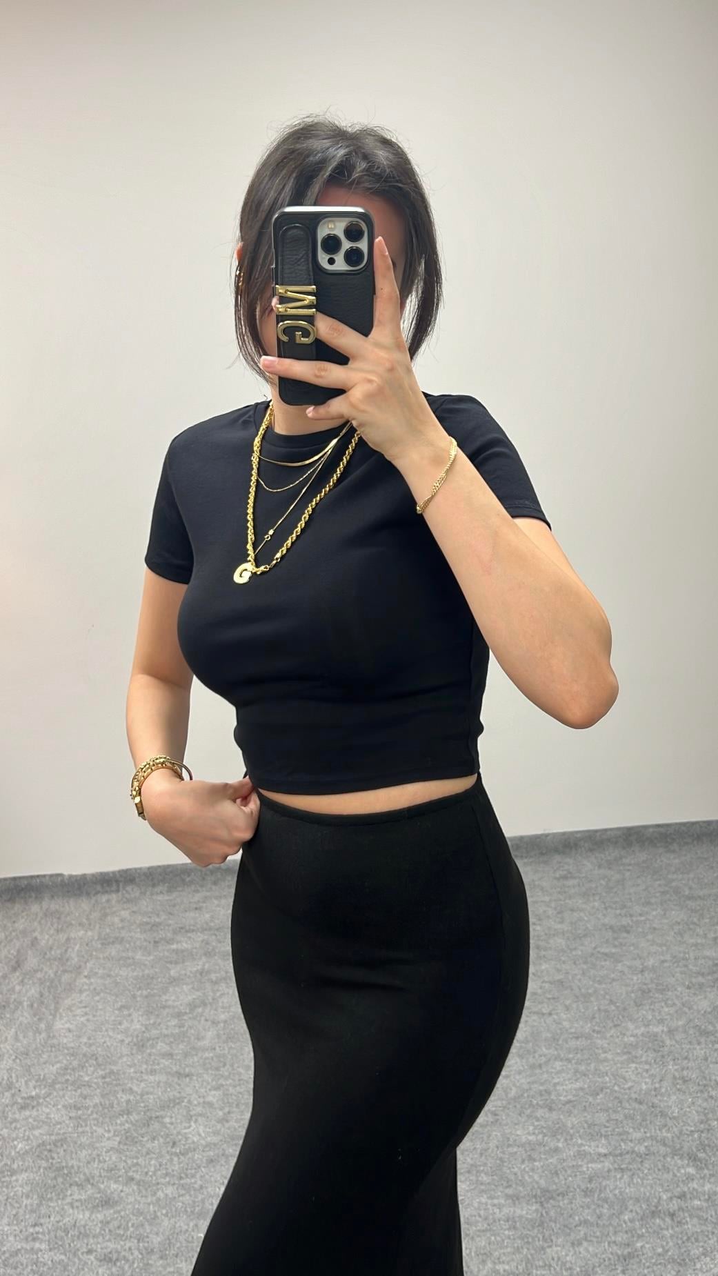 STAR SİYAH KISA KOLLU BASIC