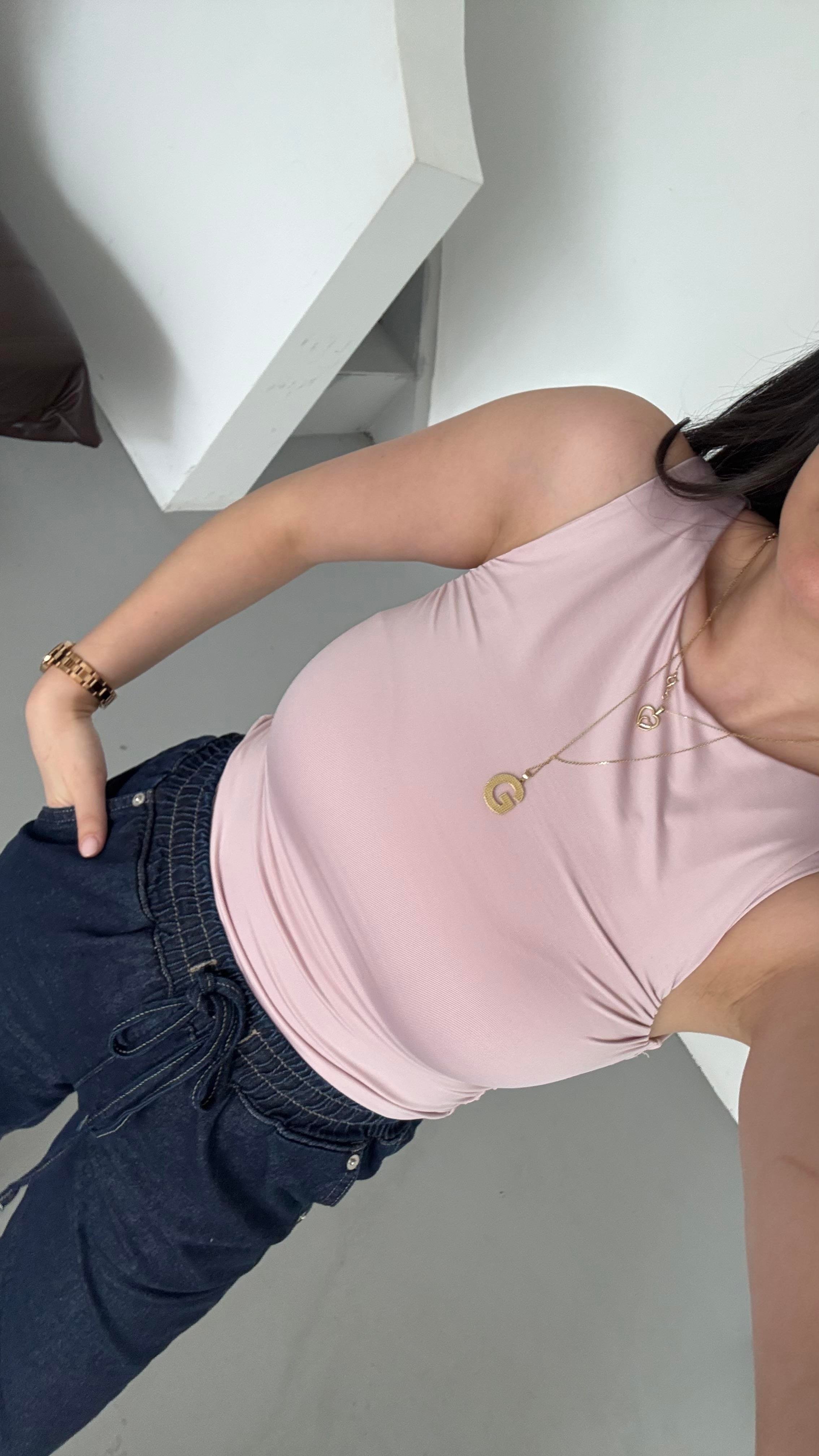 Star Soft Pembe Drapeli Bluz