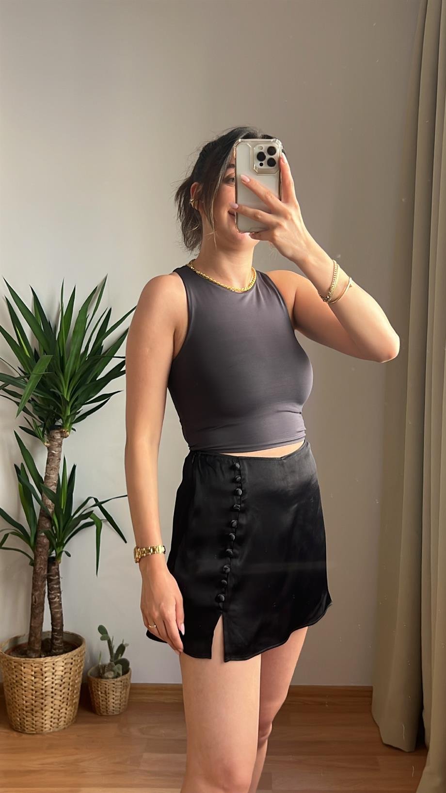 STRDVRS ÇİFT KATLI HALTER YAKA CROP