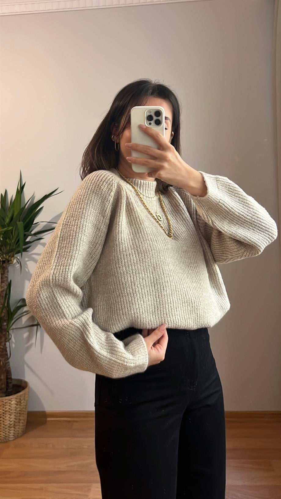 STUDYO TAŞ OVERSİZE KAZAK