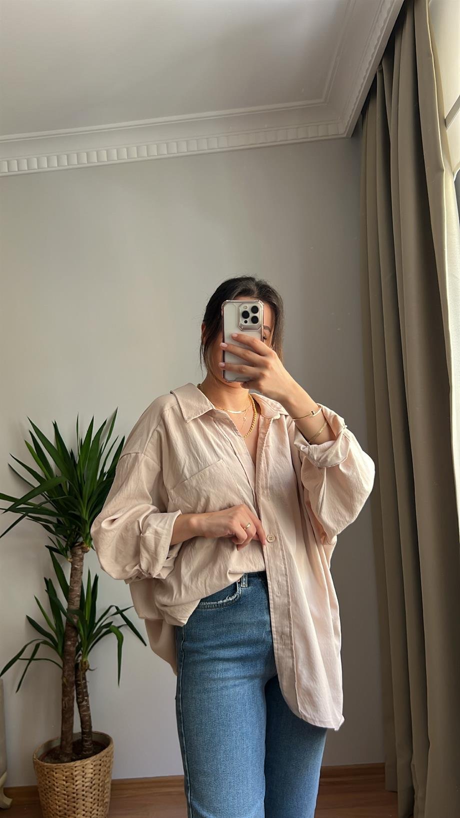 Taş Oversize Gömlek