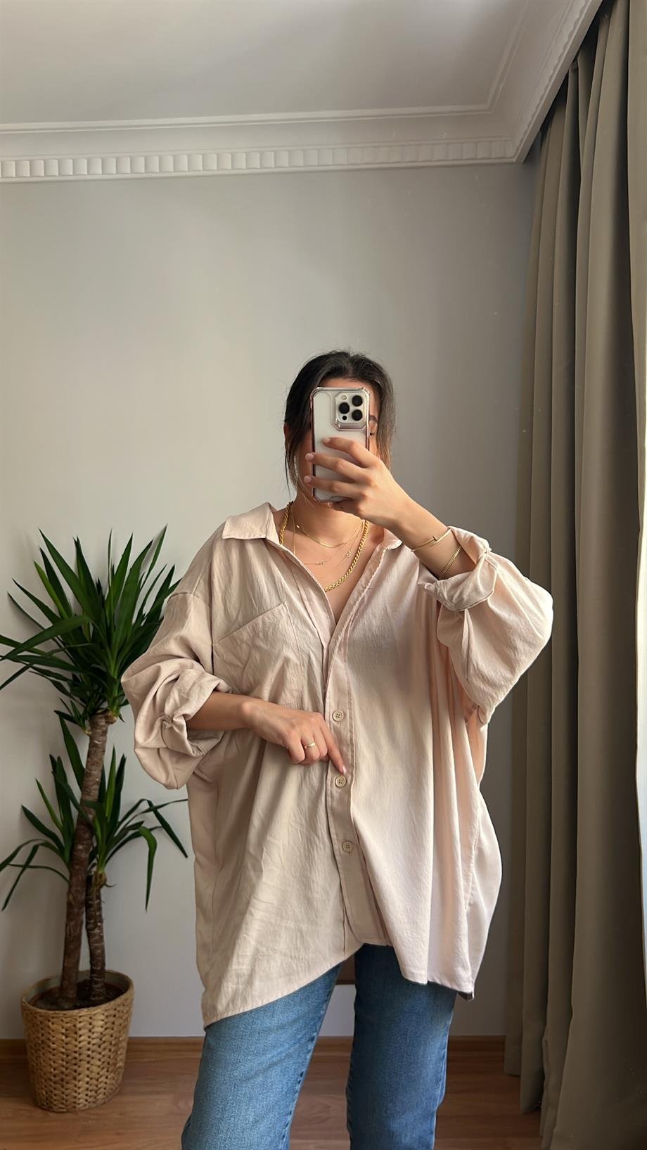 Taş Oversize Gömlek