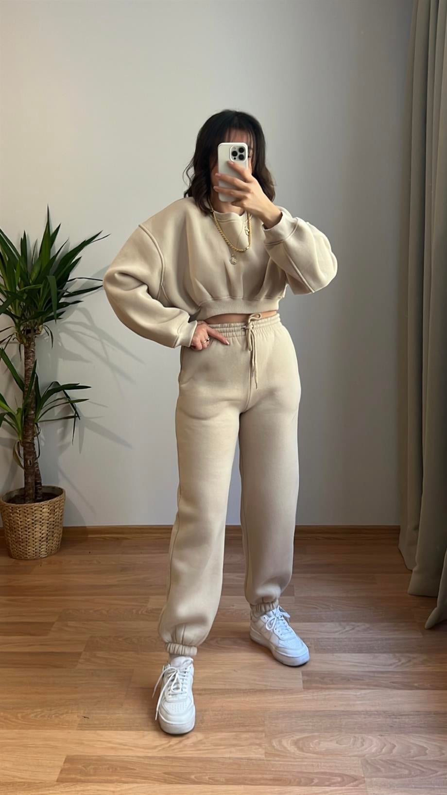 VANİLYA BASIC JOGGER PANTOLON CROP SWEATSHIRT