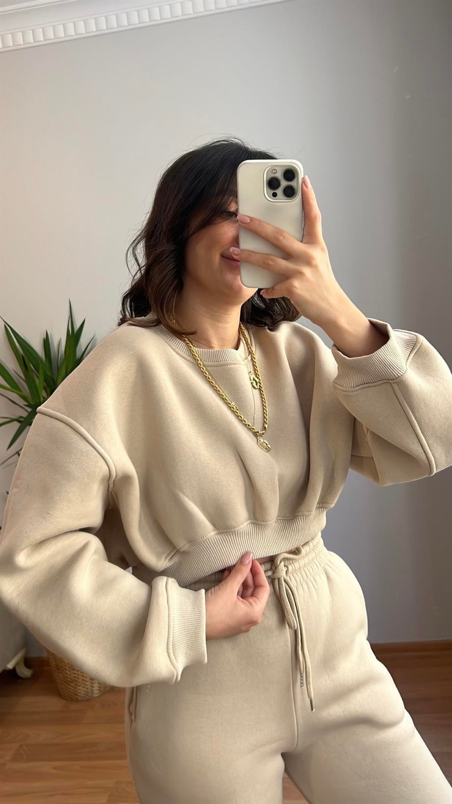 VANİLYA BASIC JOGGER PANTOLON CROP SWEATSHIRT