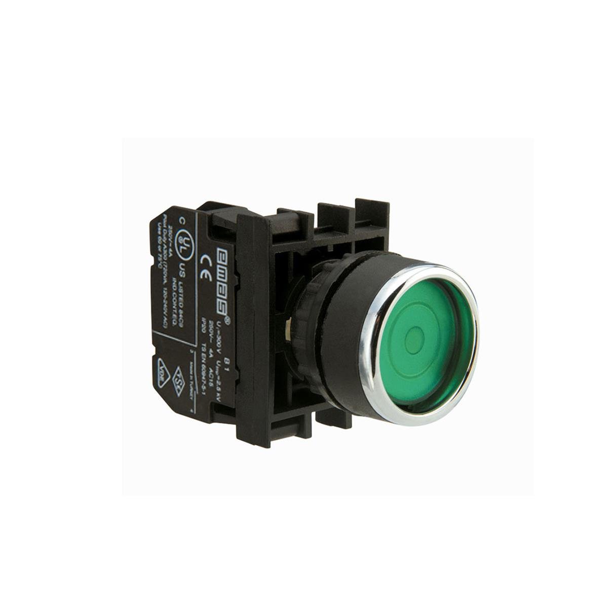 Emas B100FY Kalıcı Buton Yeşil 1 Na