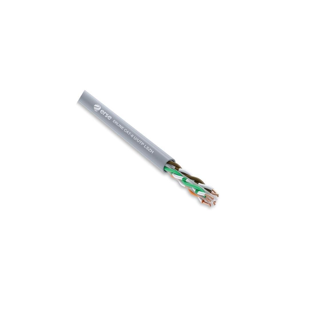 Erse CAT6 U/UTP LSZH Veri İletişim Kablosu Halogen Free Gri M13