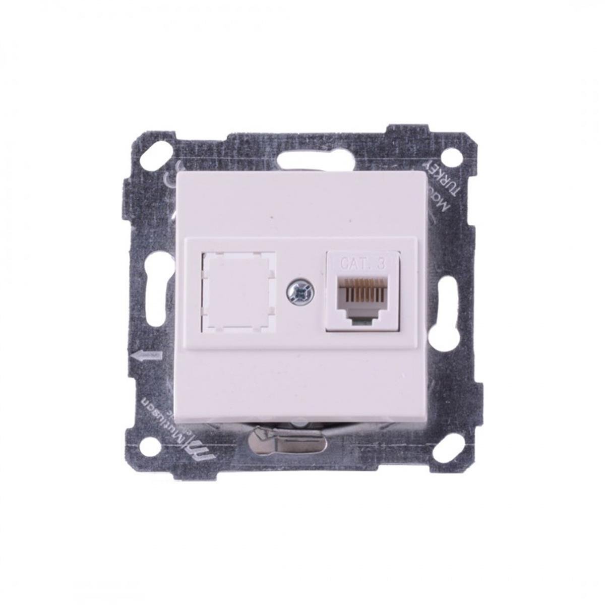 Mutlusan 22001250101 Rita Telefon Prizi 1Xrj12 Cat3 Beyaz