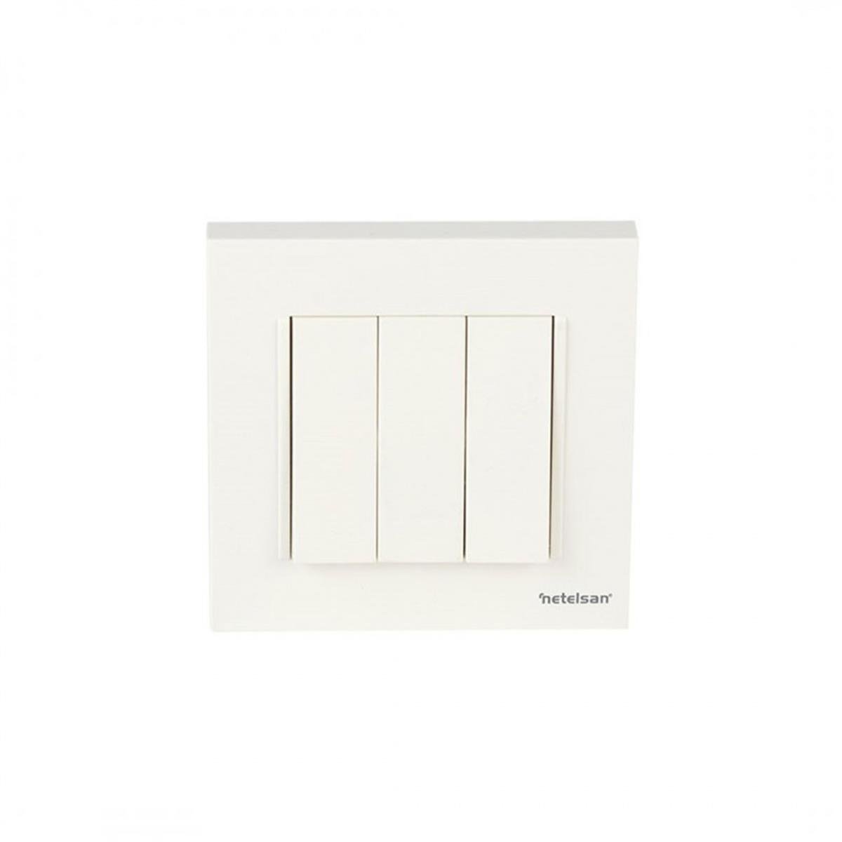 Netelsan MUANH30000 Byobu Üçlü Anahtar Beyaz