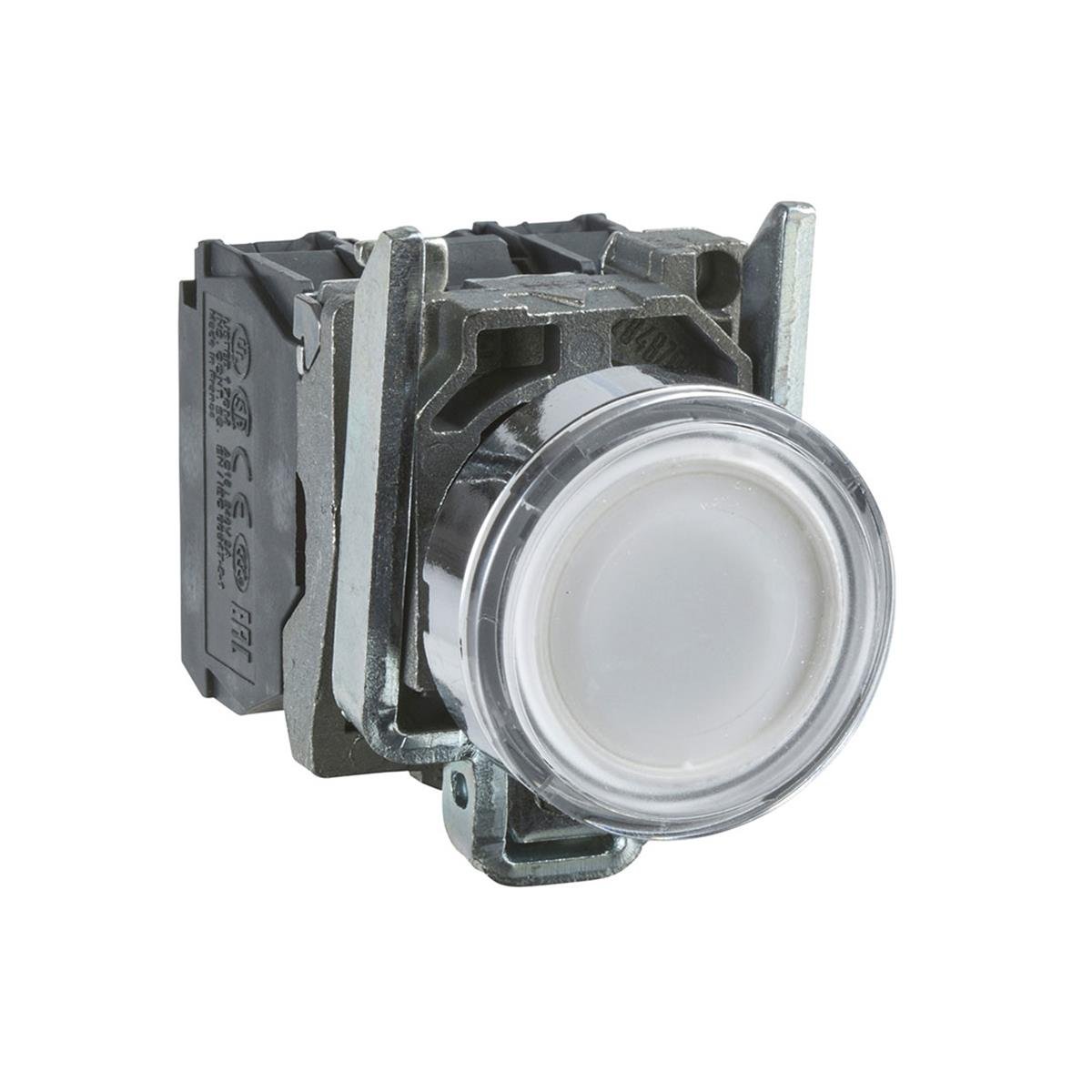 Schneider XB4BW31B5 Işıklı Buton Beyaz Led 1Na+1Nk 24V Ac/Dc