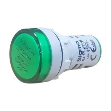 Sigma SL22024DSG Sinyal Lambası Yeşil Ledli 24V Ac Pano Tipi
