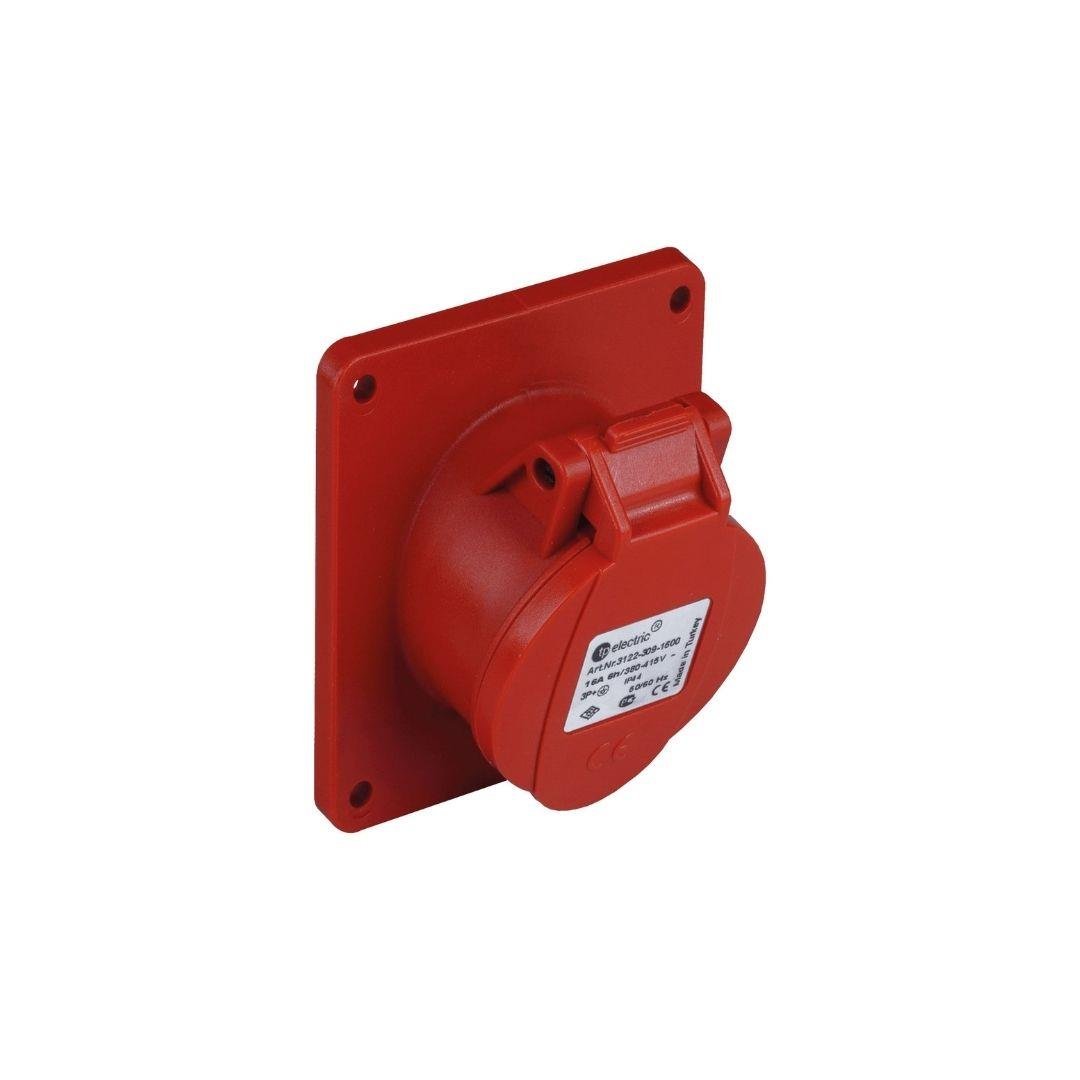 TP Electric 3107-309-1600 5x32A. Eğik Makine Prizi Vidalı