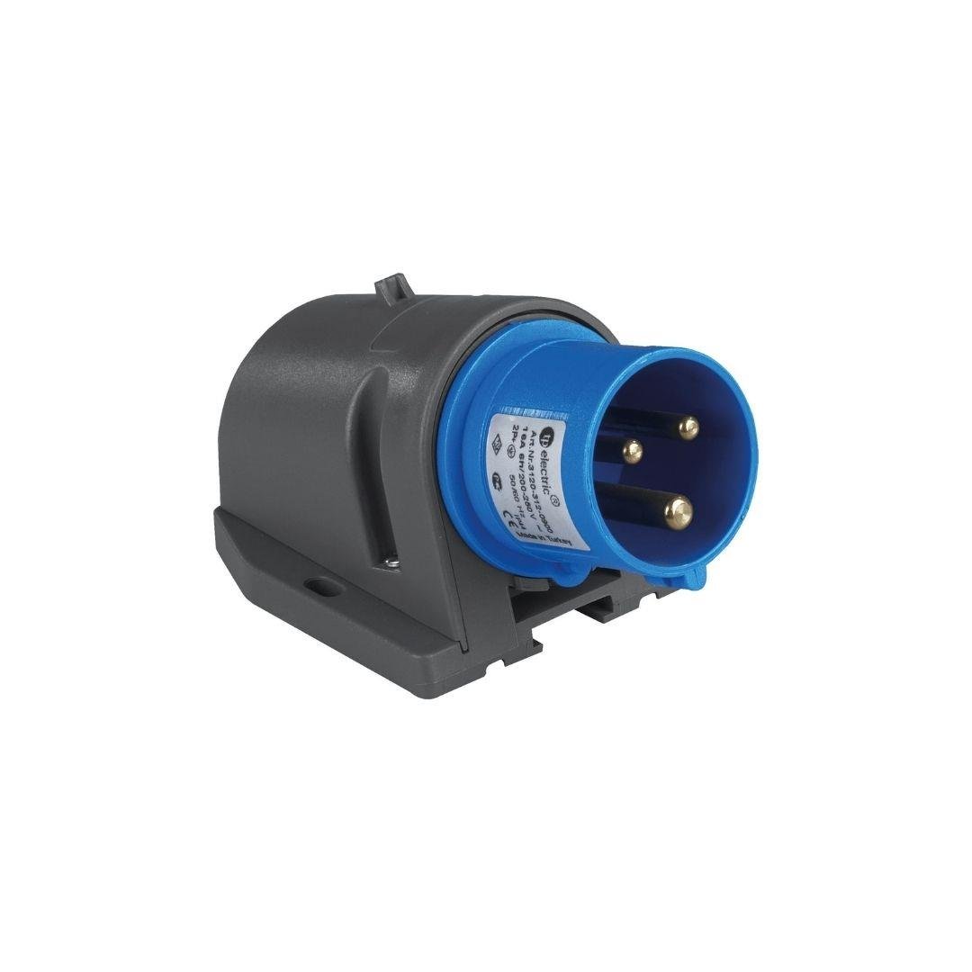 TP Electric 3124-312-0900 3x32A. Duvar Fişi Eğik Gövdeli