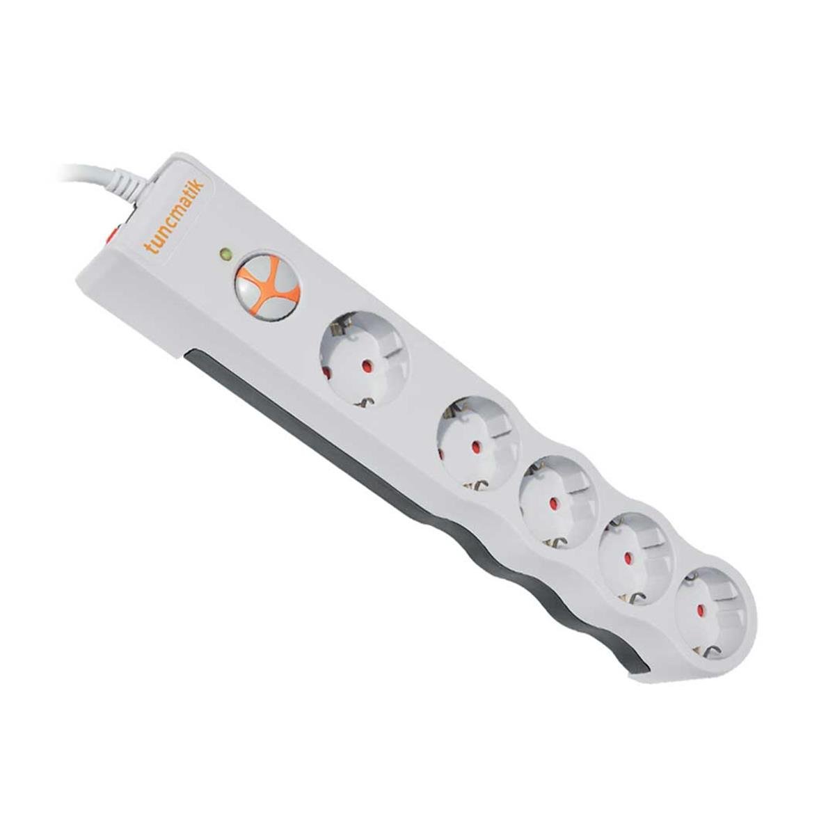 Tunçmatik TSK6134 5'li Enerji Korumalı Priz Beyaz