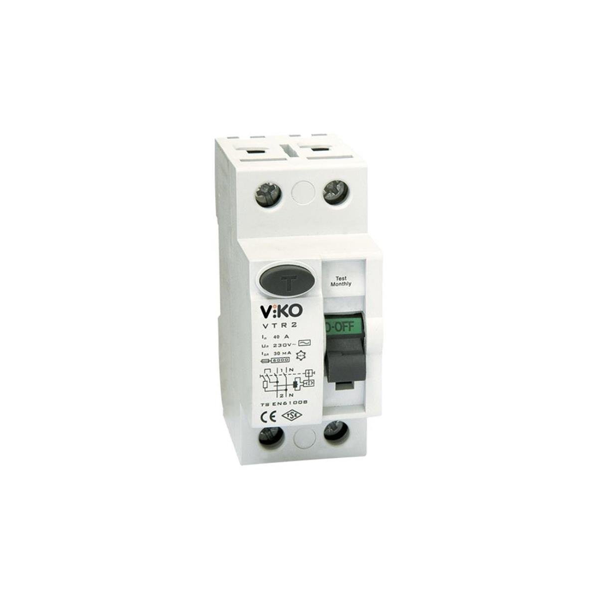 Viko VTR280300 Kaçak Akım Rölesi 1 Faz+Nötr 80 Amper 300mA