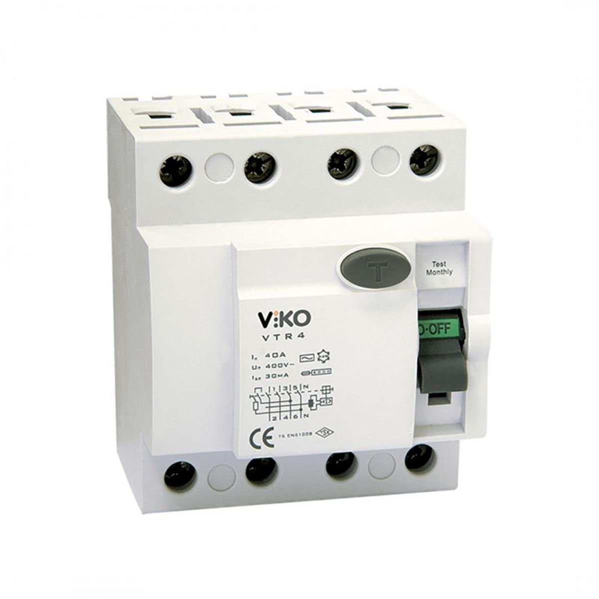 Viko Vtr410030 Kaçak Akim Koruma Rölesi 4X100A 30mA