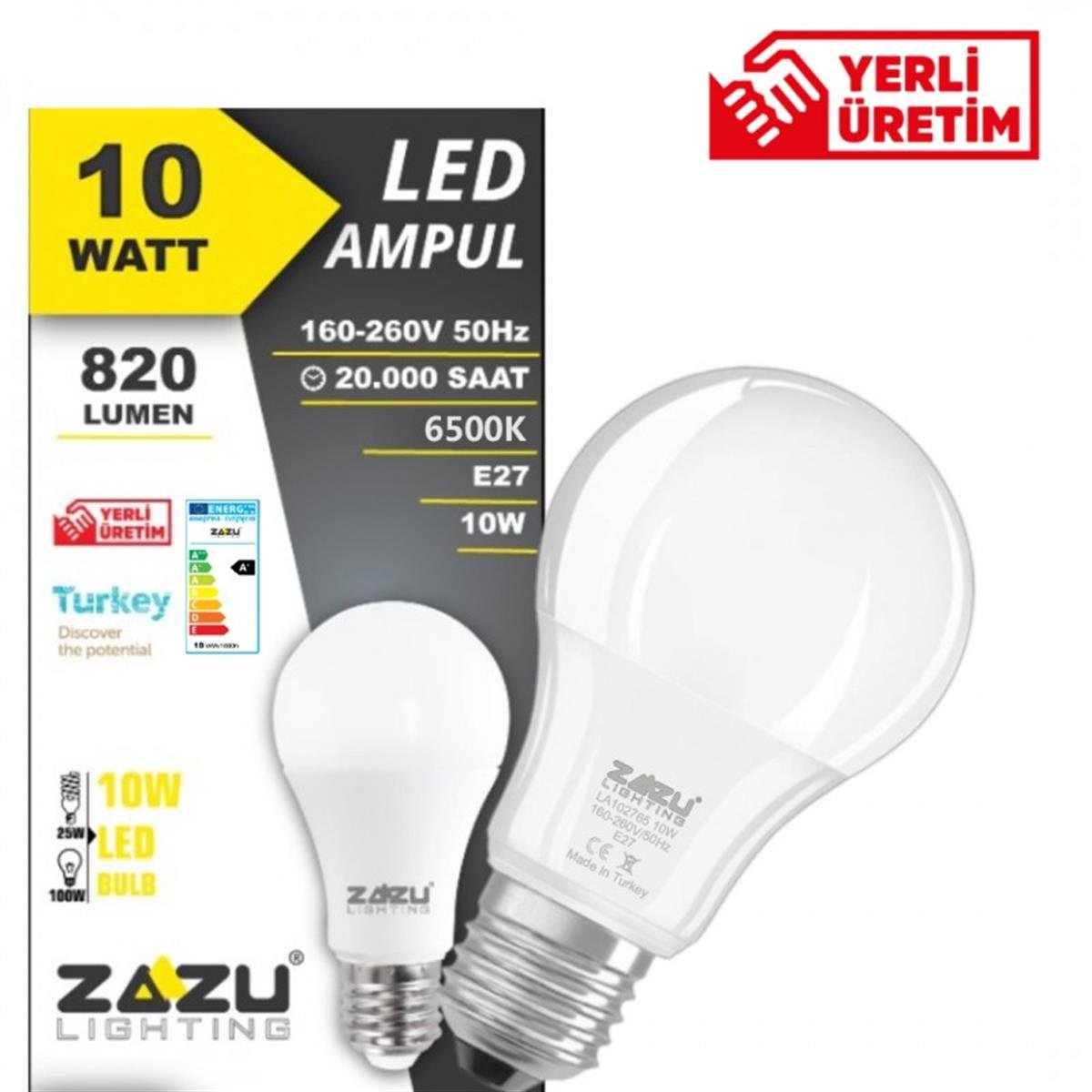 Zazu LA102765Led Ampül 10W E27 6500K