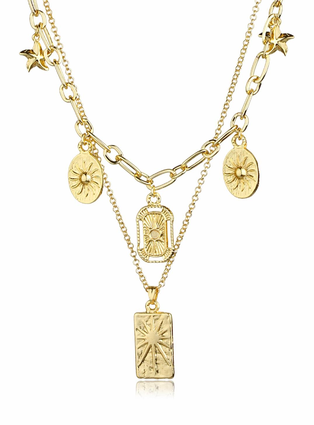 Charm Detaylı Katlı Kolye