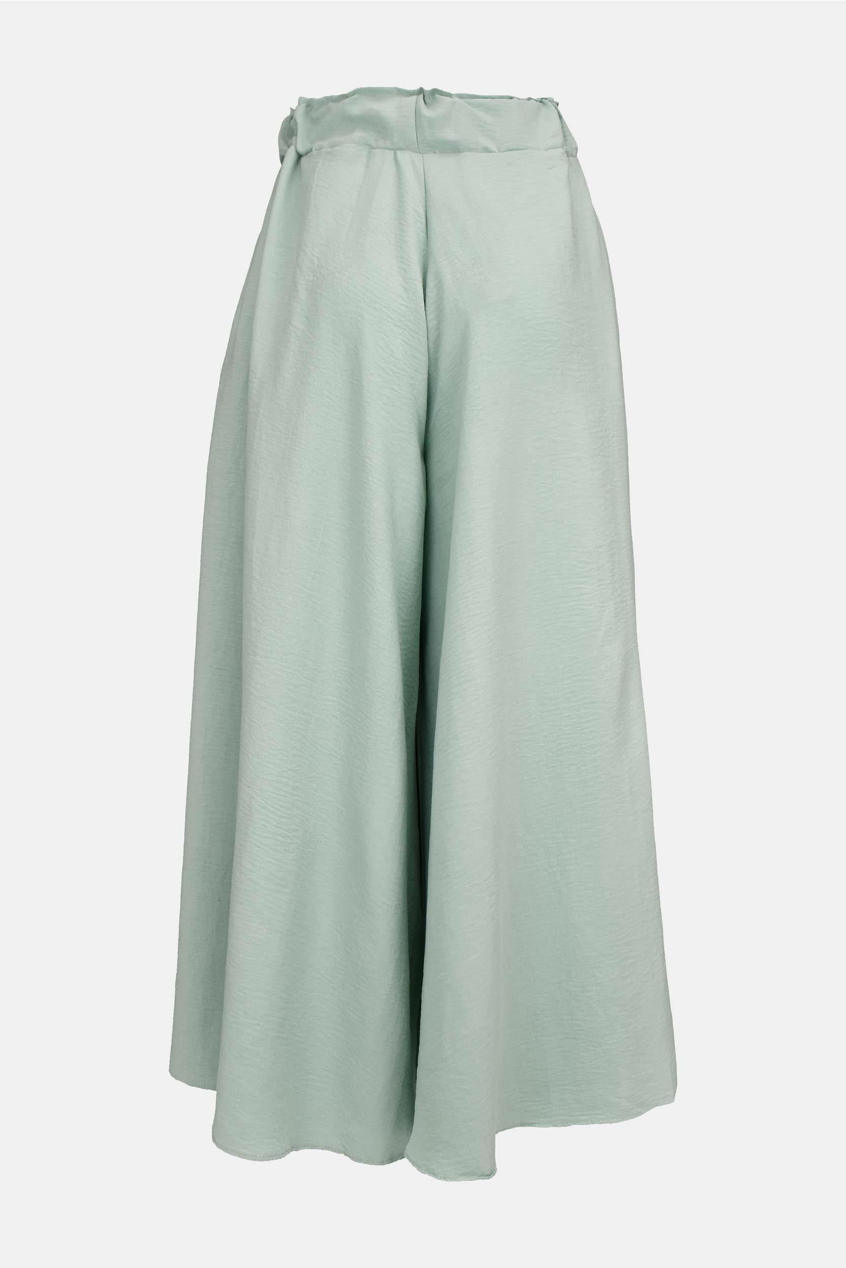 Beli Kuşaklı Etek Pantolon - Turkuaz