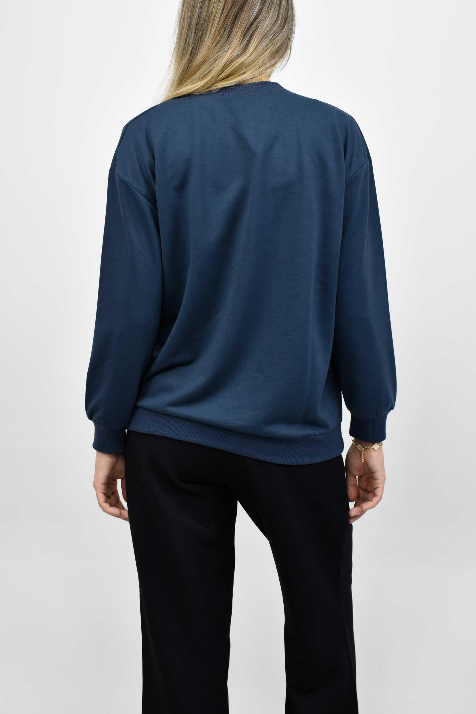 Beli Lastikli Bisiklet Yaka Sweatshirt - Füme