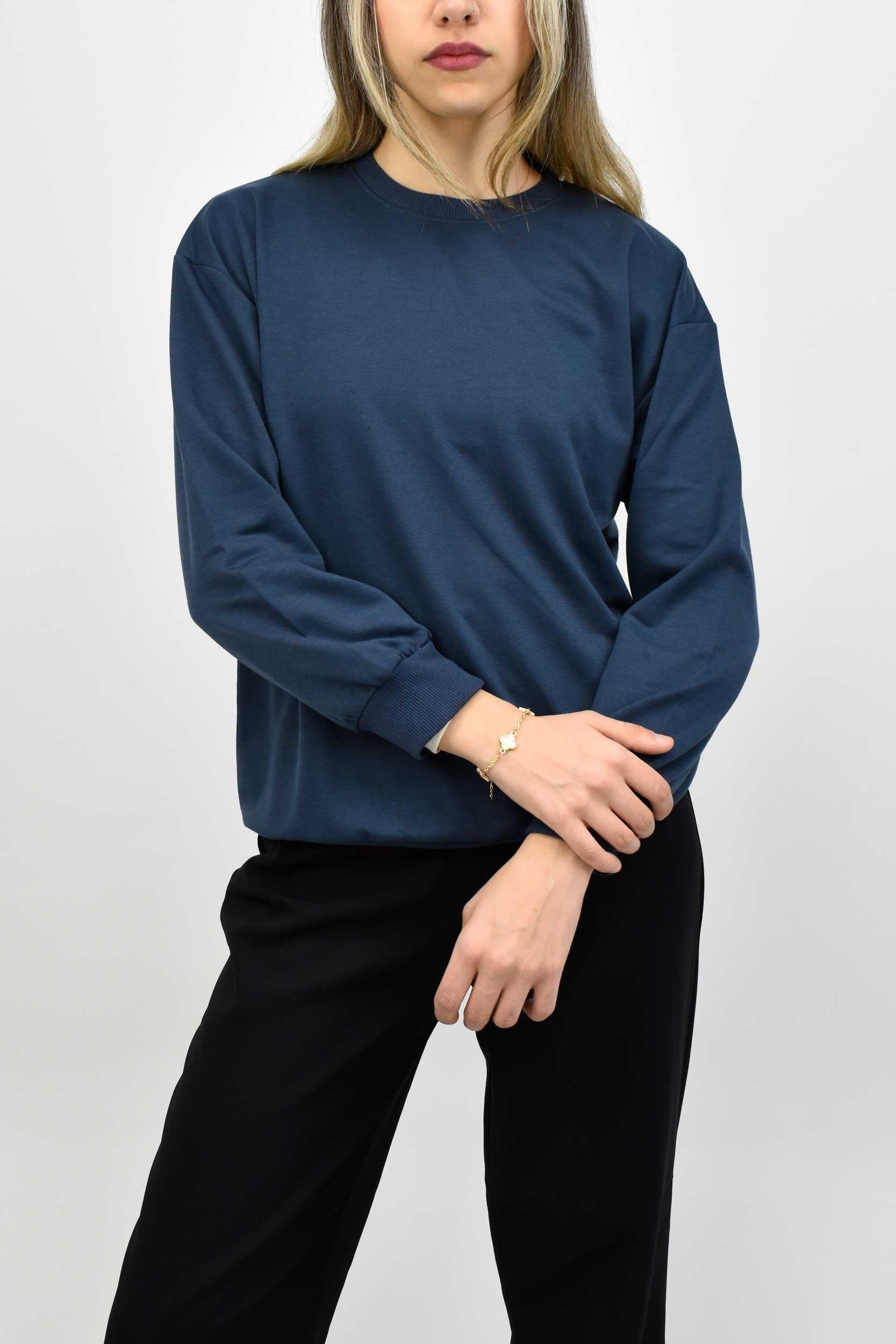 Beli Lastikli Bisiklet Yaka Sweatshirt - Füme