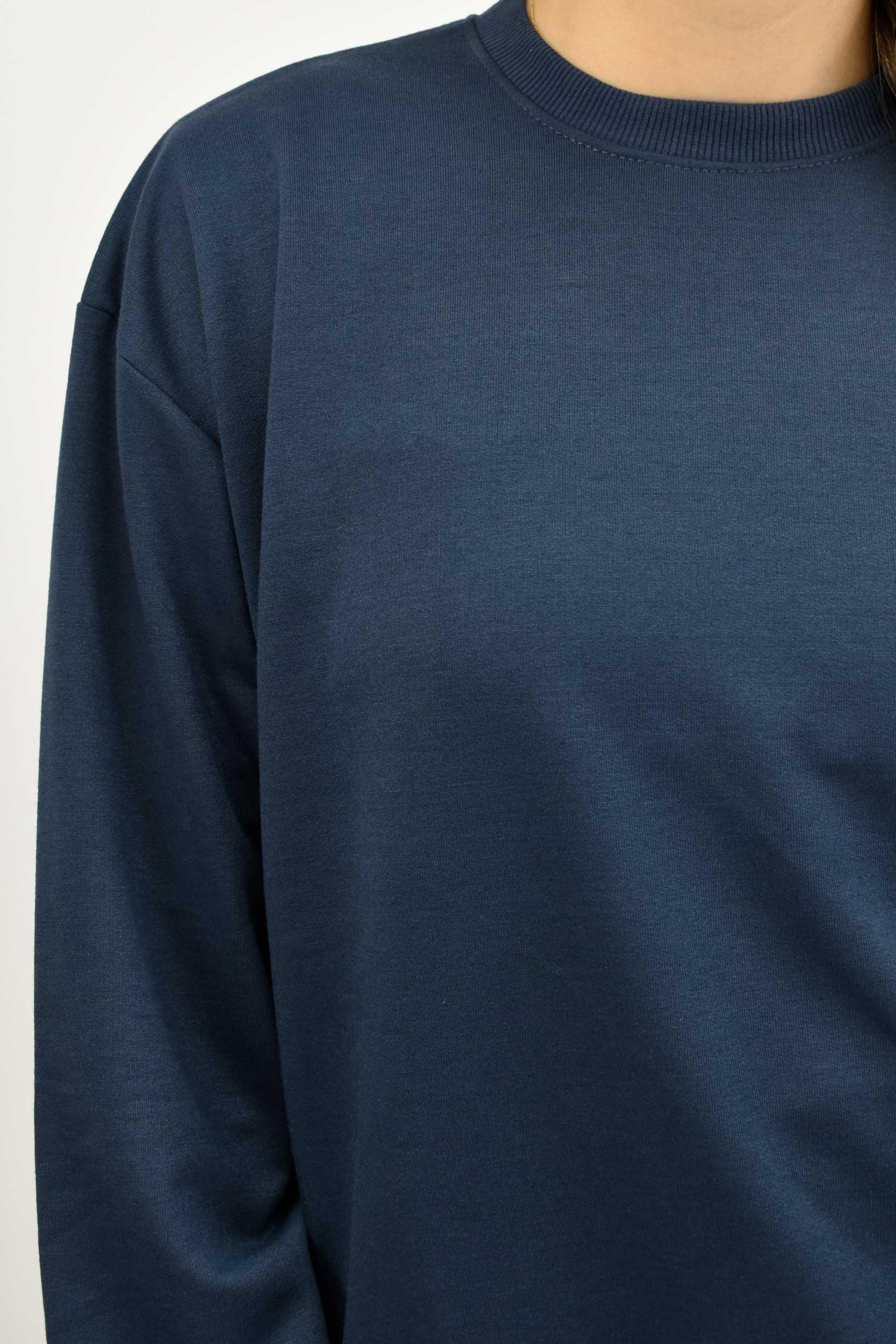 Beli Lastikli Bisiklet Yaka Sweatshirt - Füme
