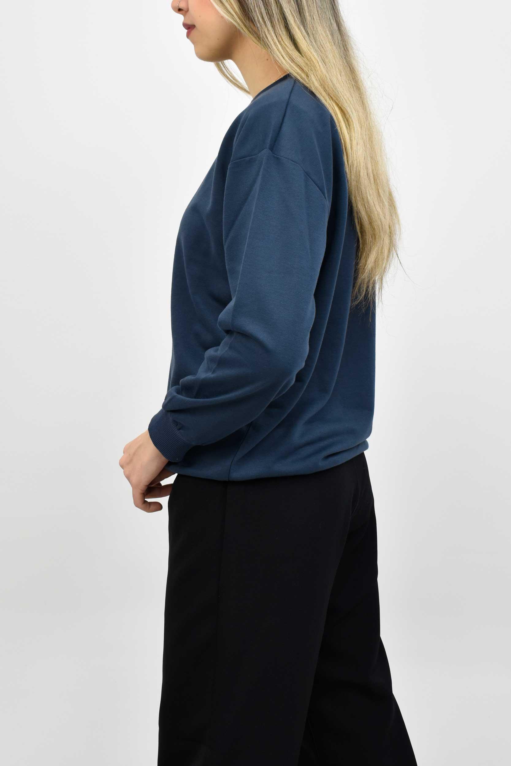 Beli Lastikli Bisiklet Yaka Sweatshirt - Füme