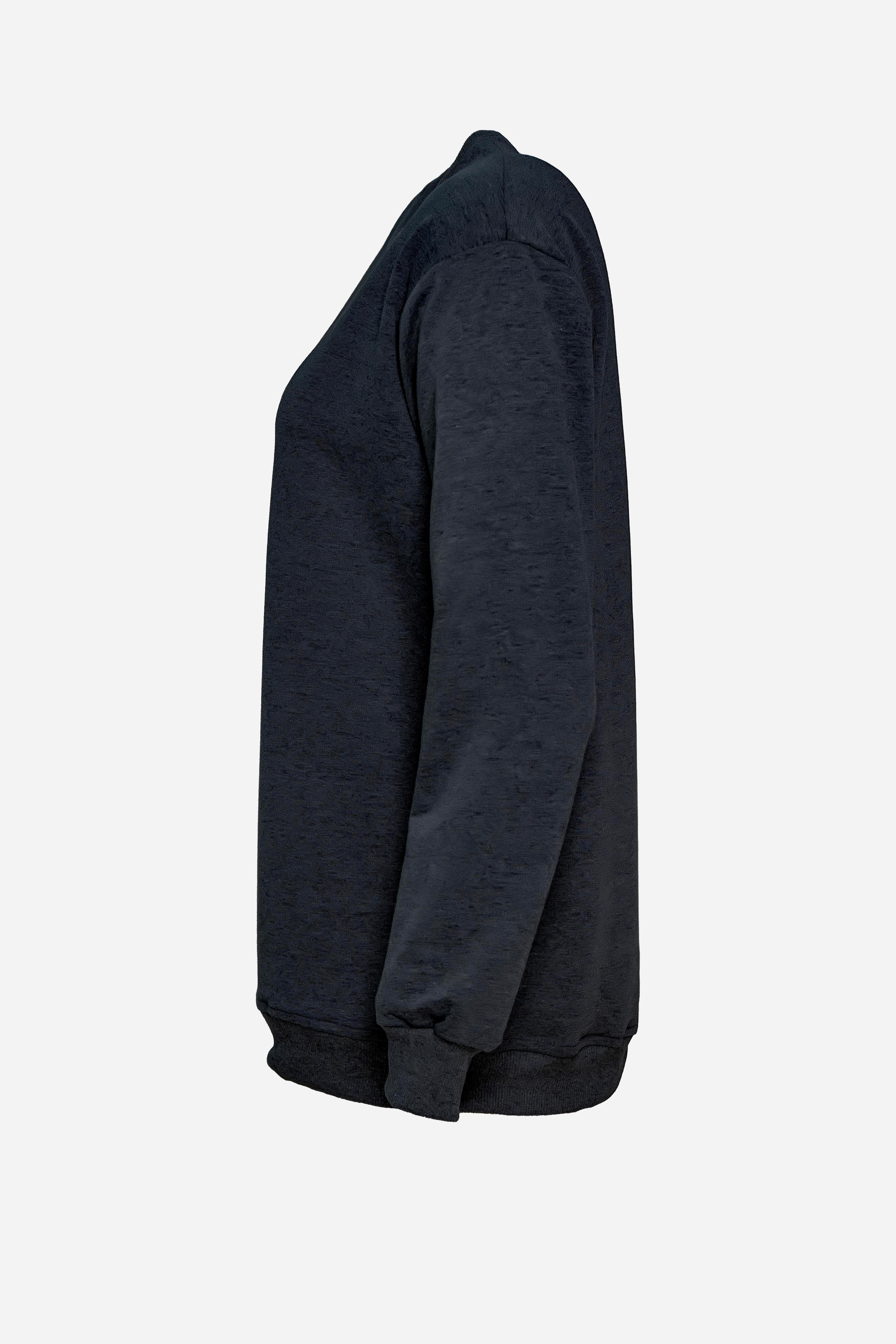 Bisiklet Yaka Basic Sweatshirt - Siyah