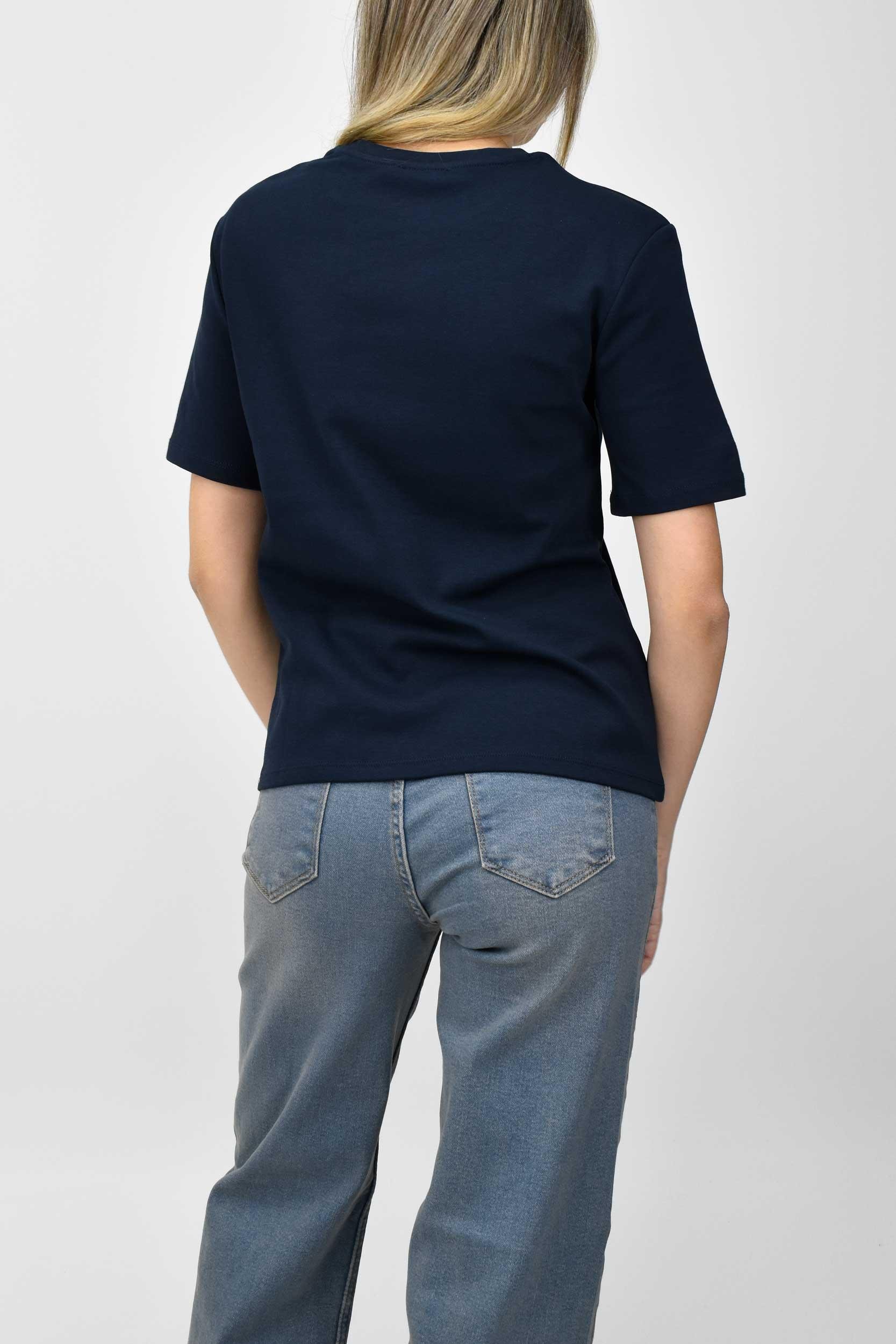 Bisiklet Yaka Basic Tişört - Lacivert