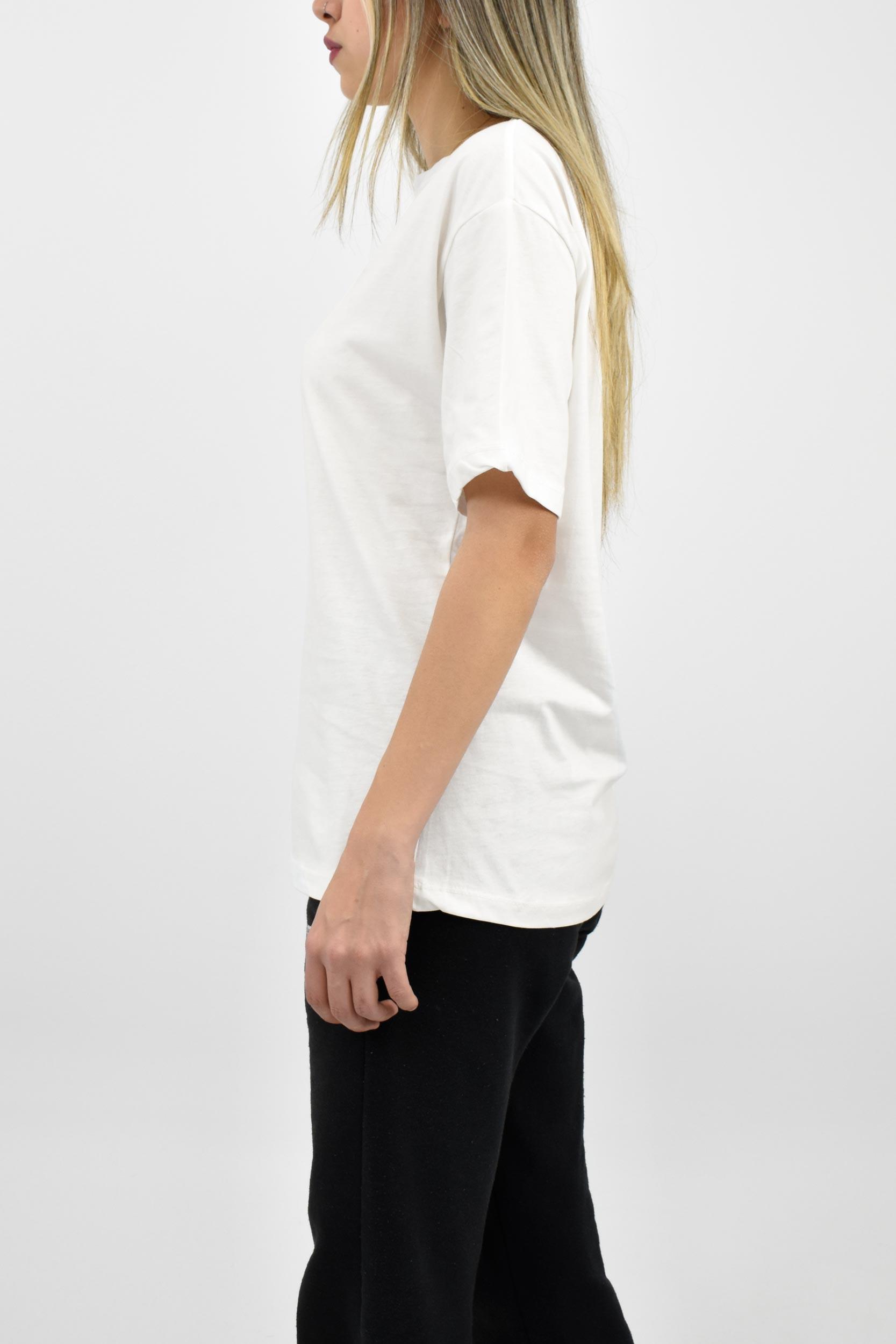 Bisiklet Yaka Oversize Basic Tişört - Krem