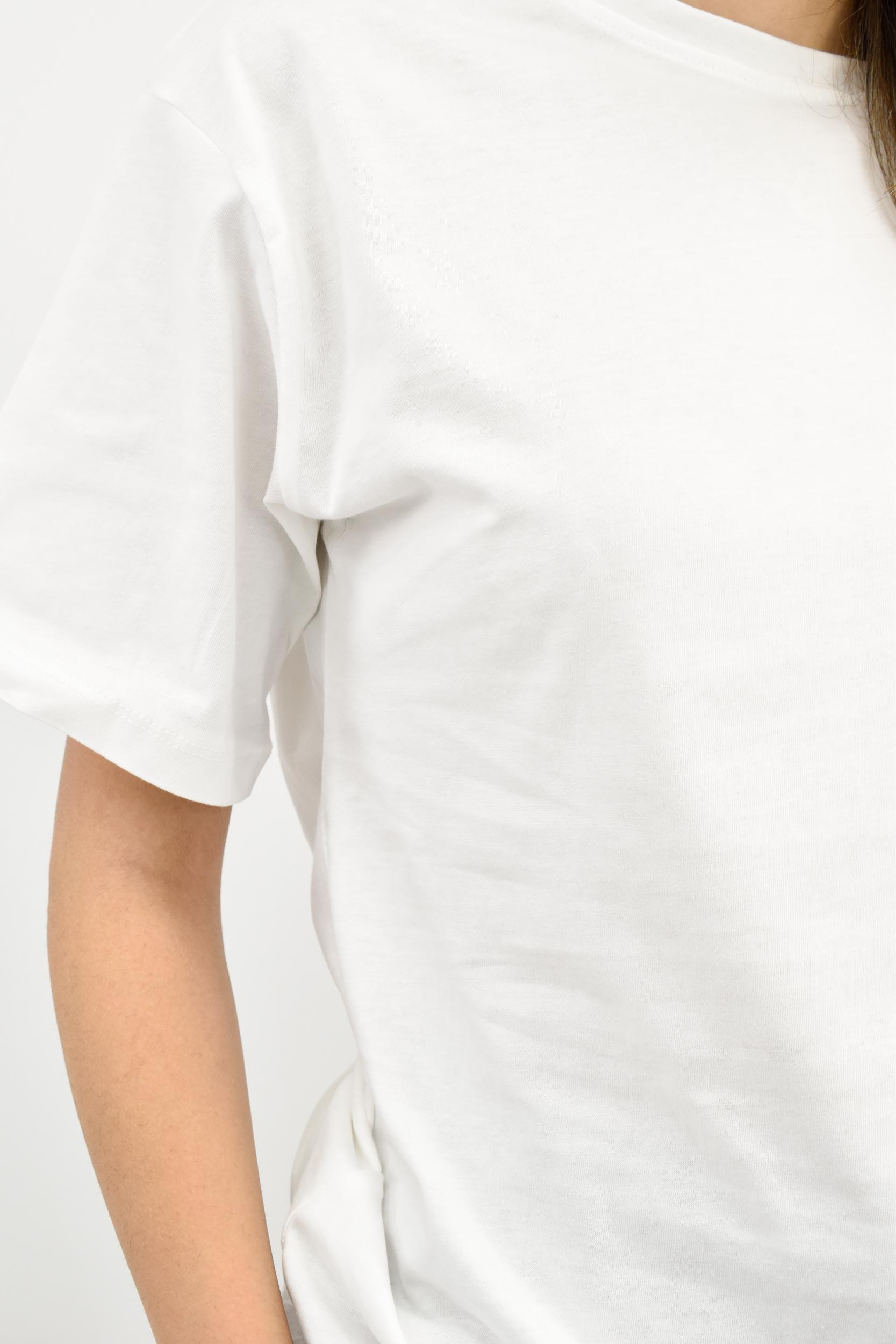Bisiklet Yaka Oversize Basic Tişört - Krem
