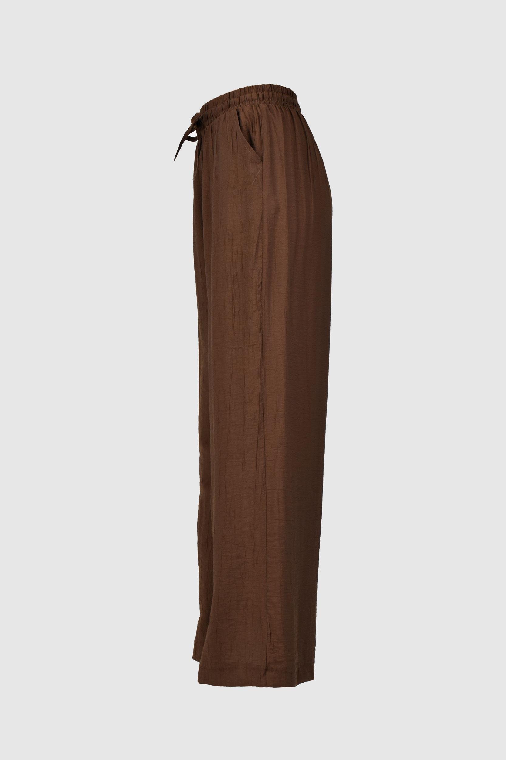 Çilek Kumaş Yazlık Pantolon -Kahve