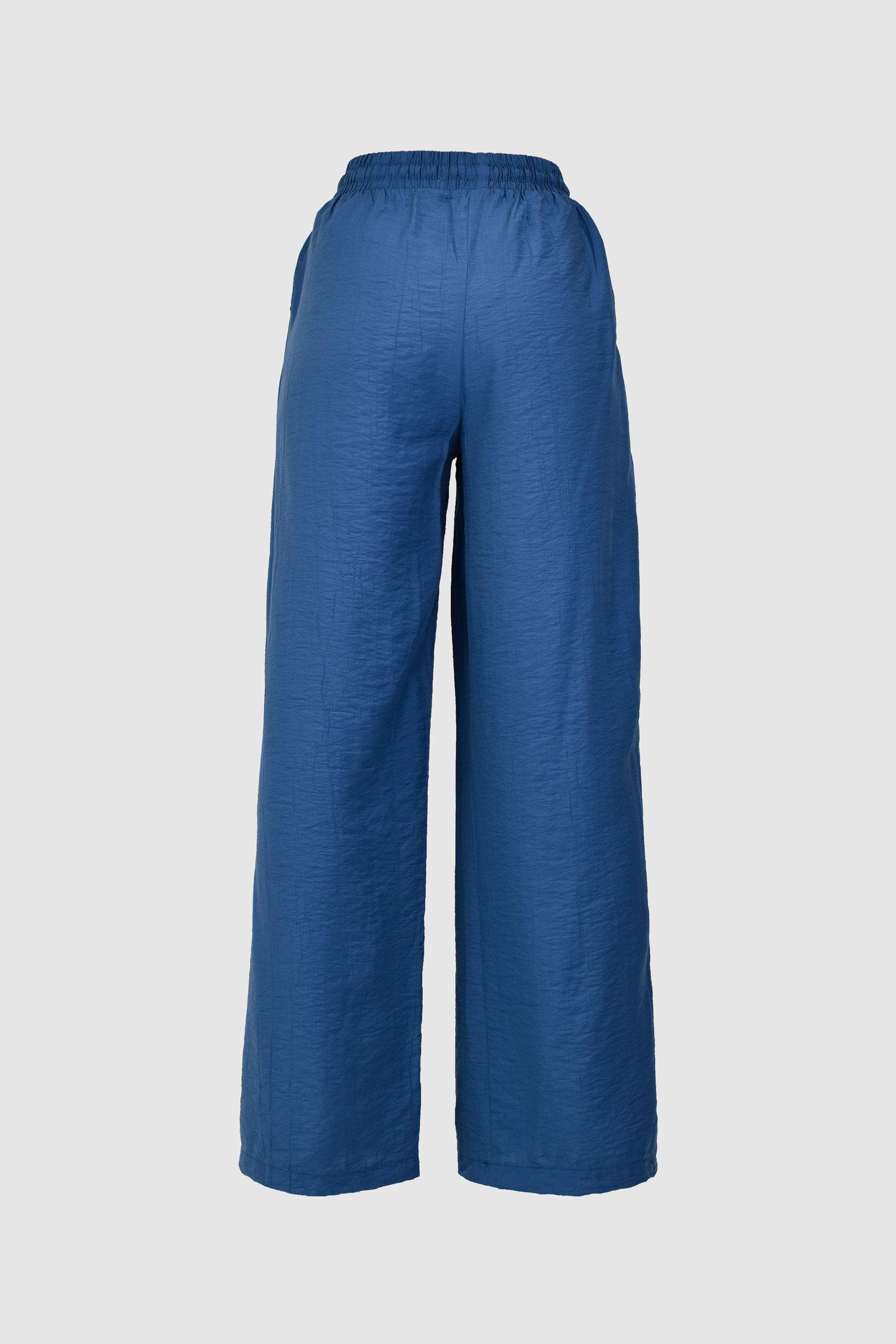 Çilek Kumaş Yazlık Pantolon -Mavi