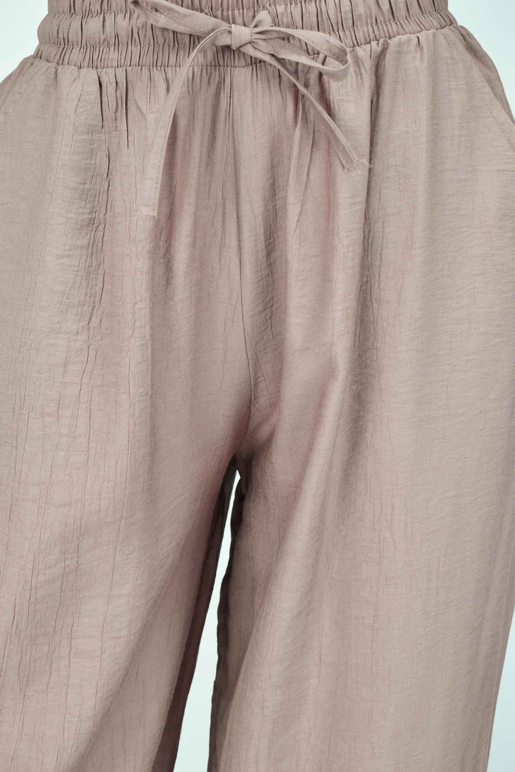 Çilek Kumaş Yazlık Pantolon -Vizon