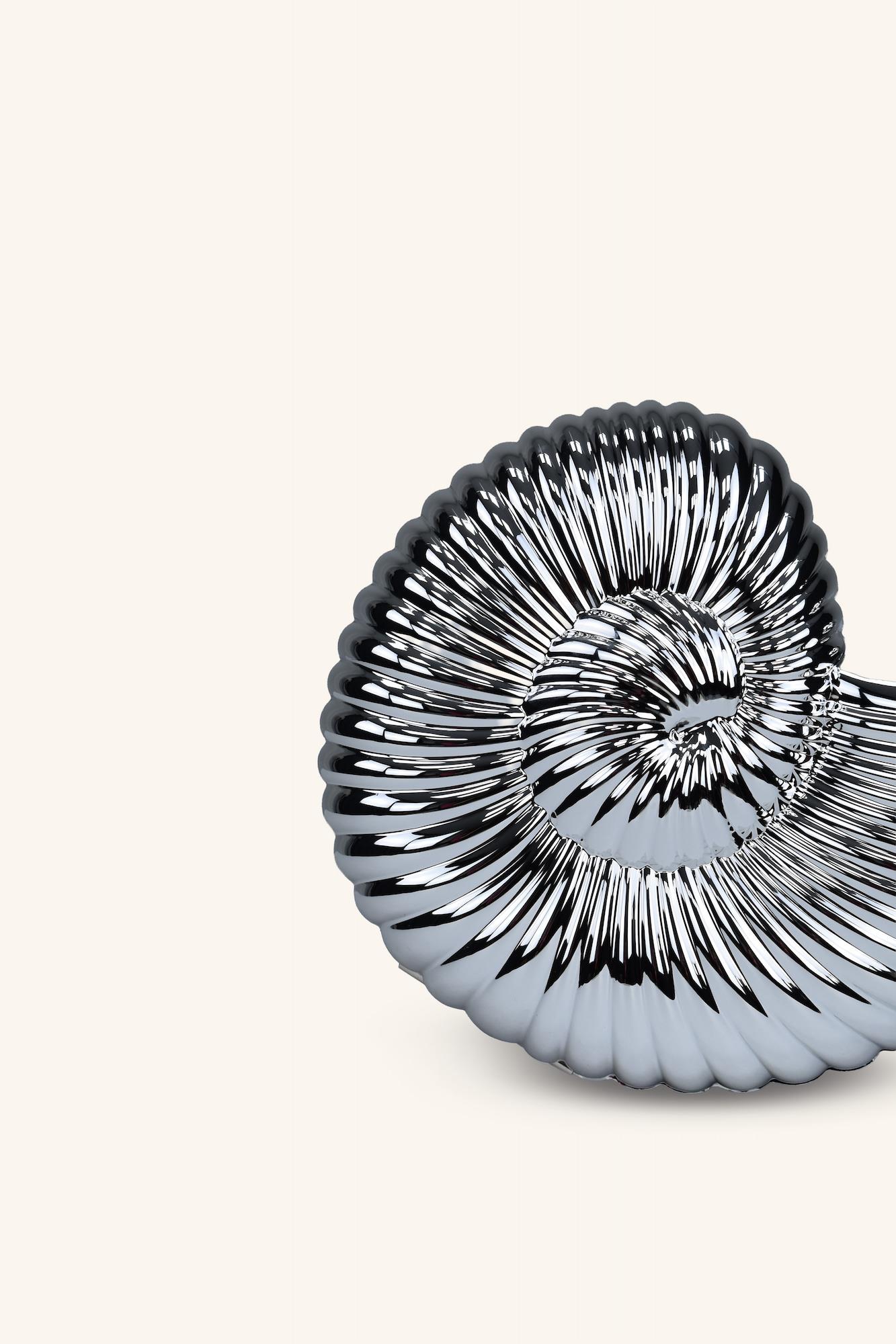 Deniz Kabuğu Model Parlak Abiye Çanta - Gümüş