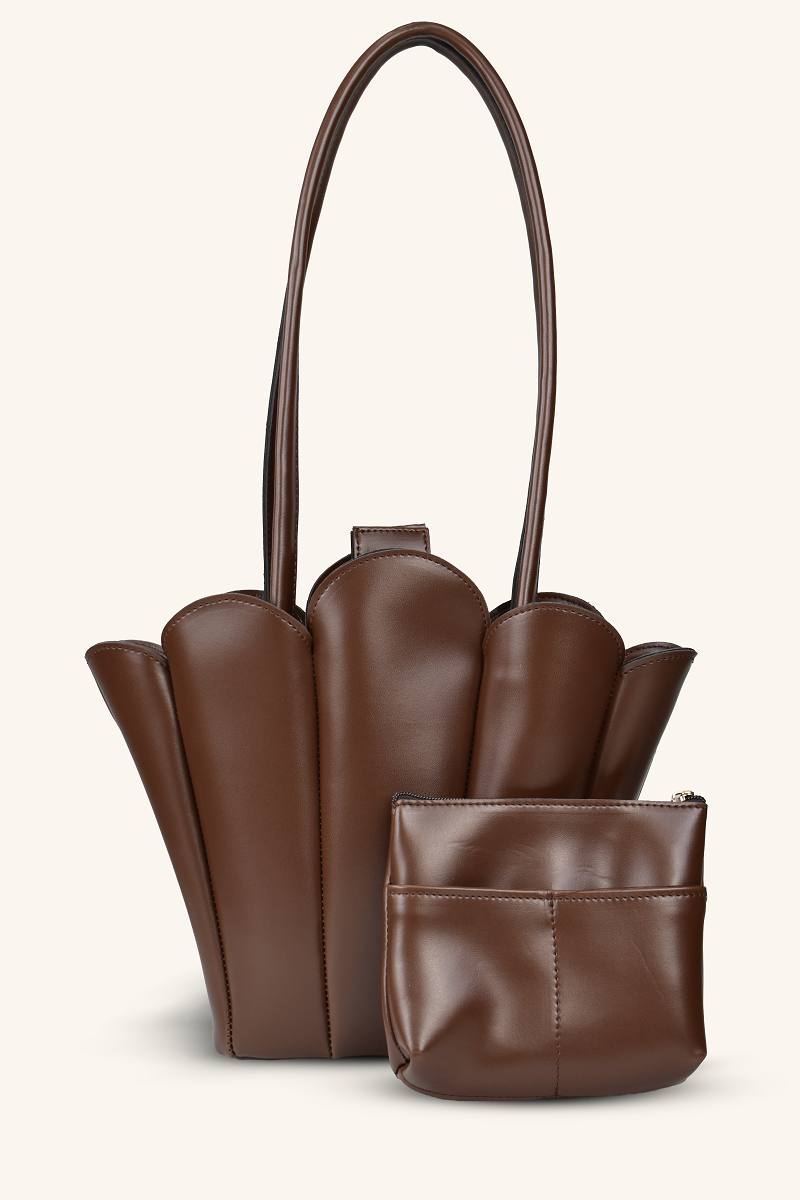 Dore El ve Omuz Çantası - Acı Kahve