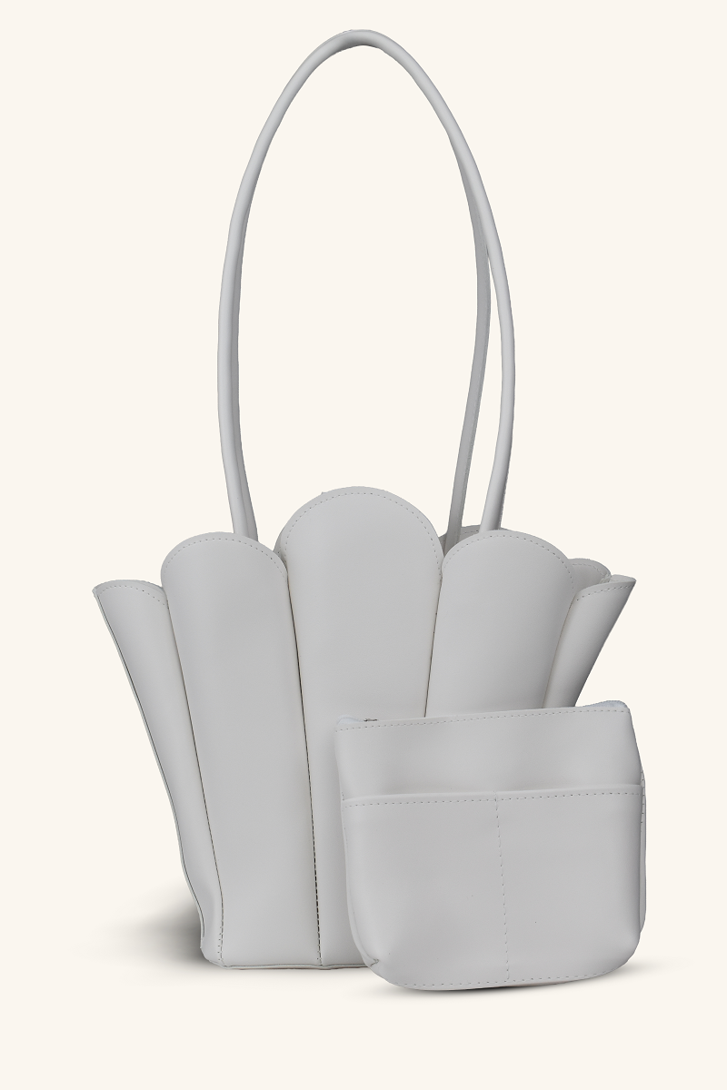 Dore El ve Omuz Çantası - Beyaz