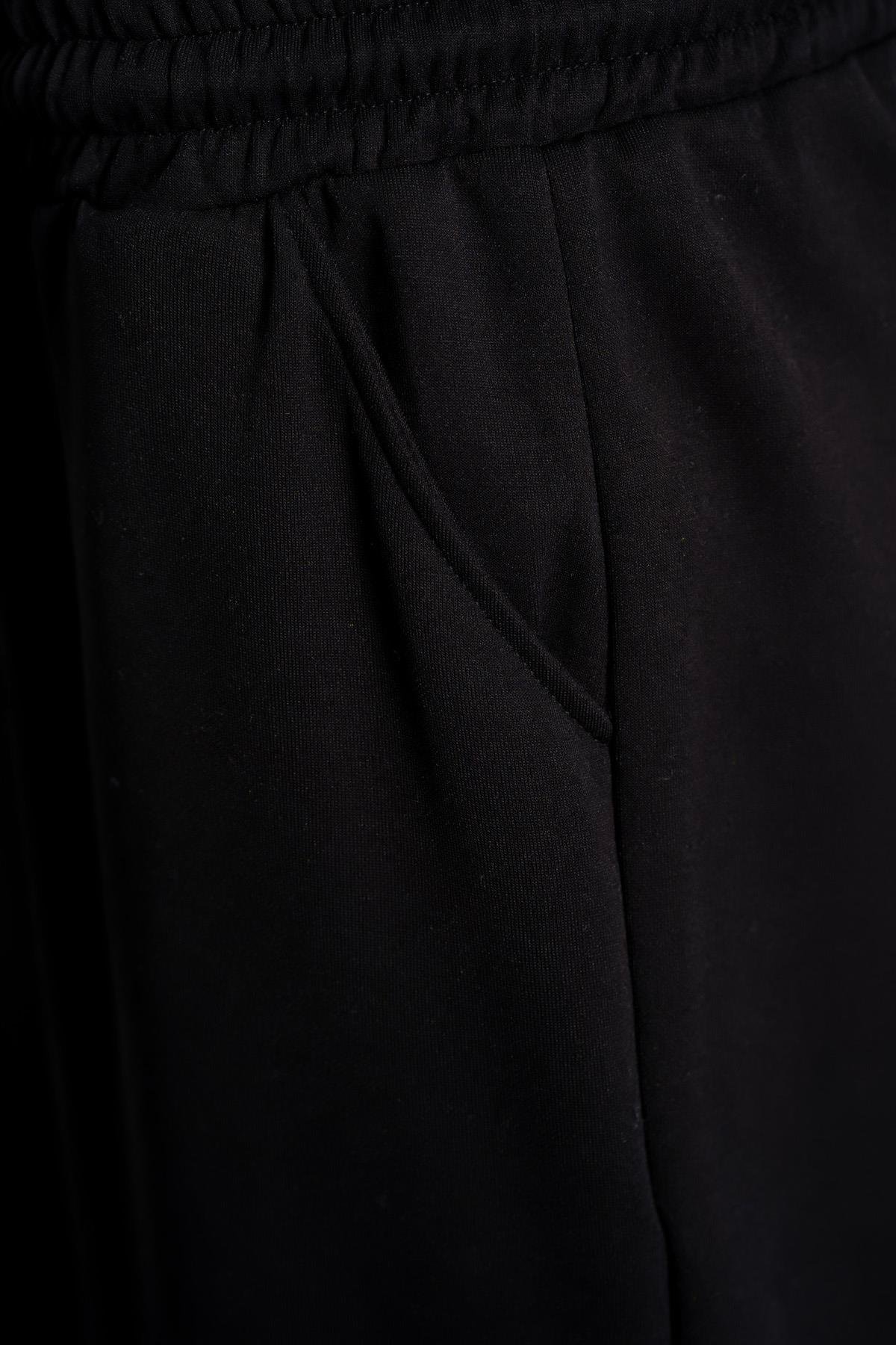 İki İplik Bol Paça Cep Detaylı Eşofman Altı - Siyah