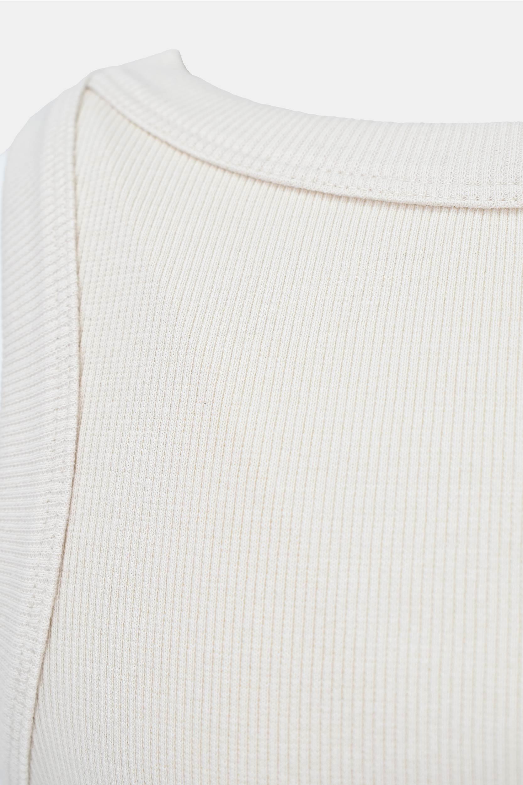 Kadın Geniş Askılı Fitilli Pamuklu Basic Atlet - Bej